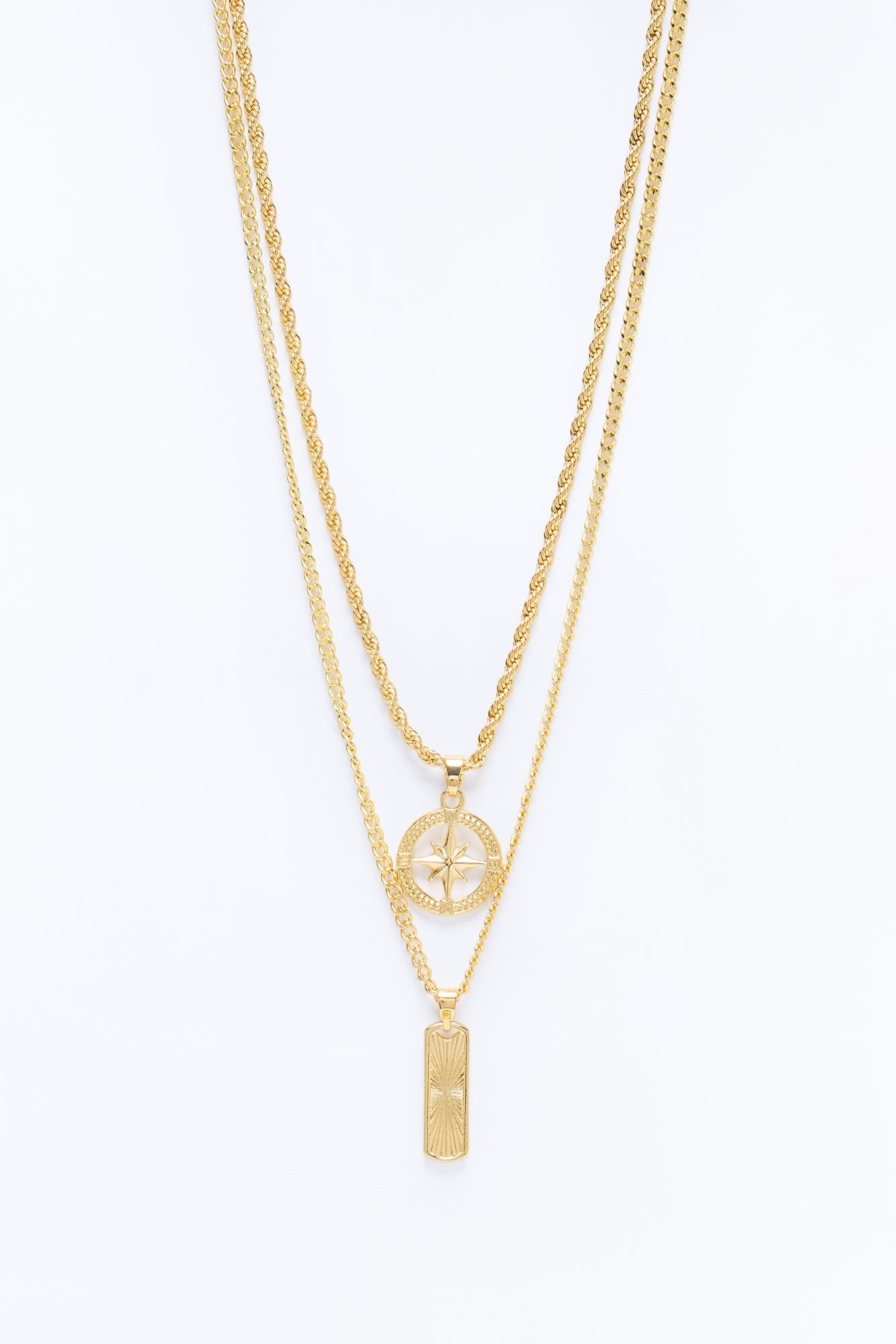 Looking For A Way Out Layered Necklace Set - Gold image 3