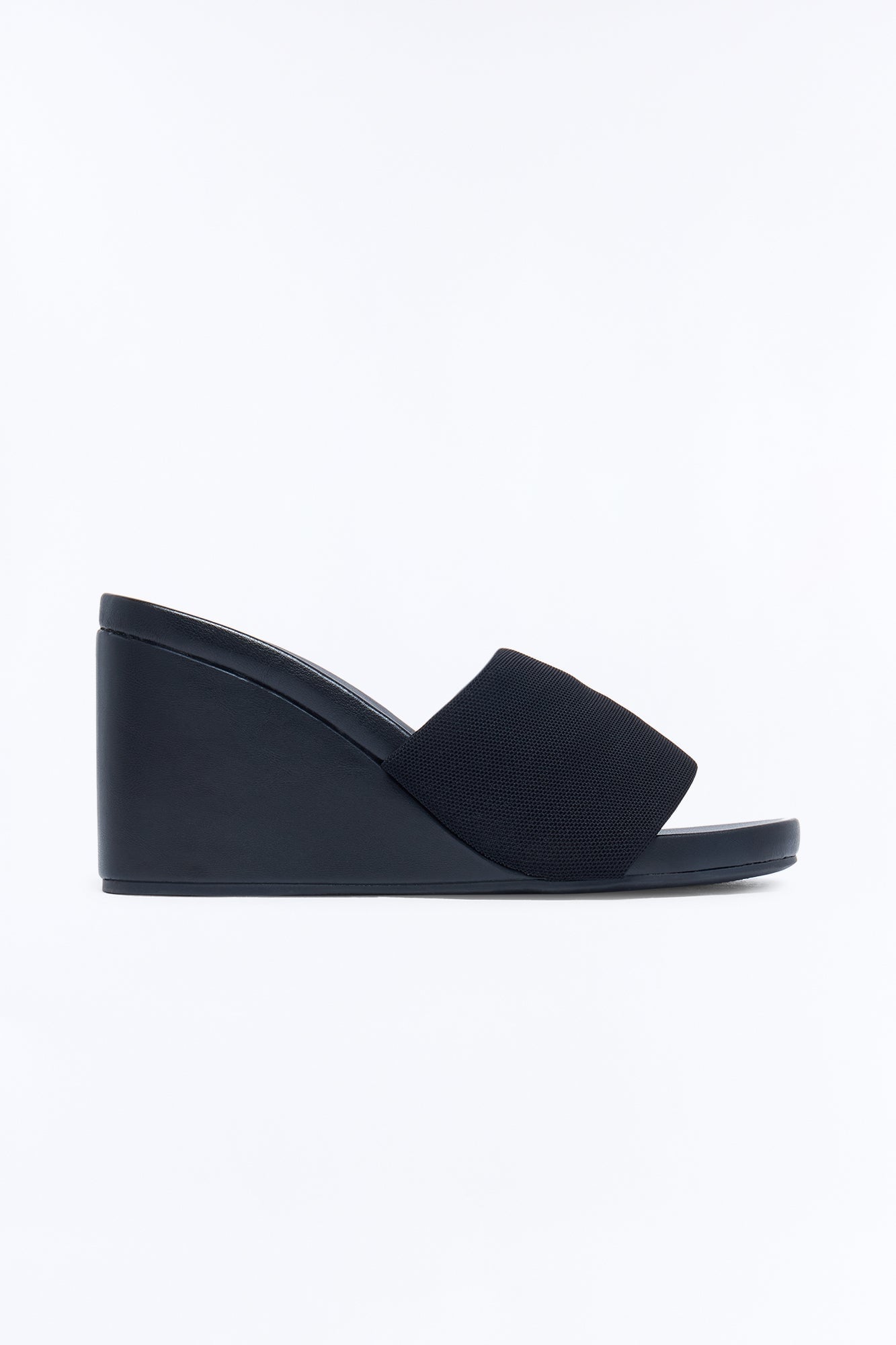 Sophie Round Toe Mule Wedges - Black image 3