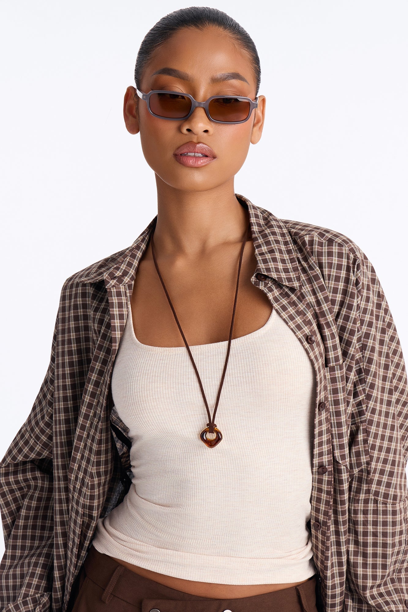 Sweet Wrangler Jeweled Layered Necklace - Brown image 1