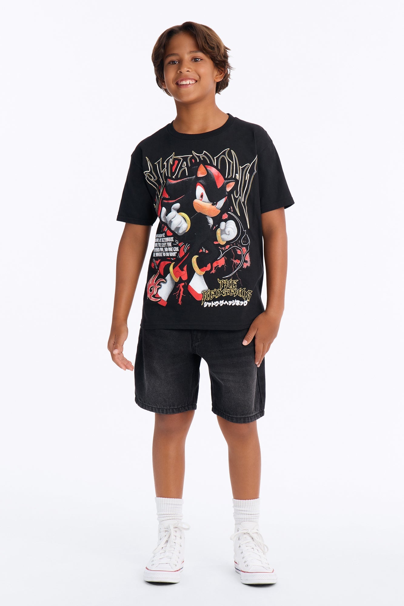 Mini Shadow The Hedgehog Short Sleeve Tee - Black image 2