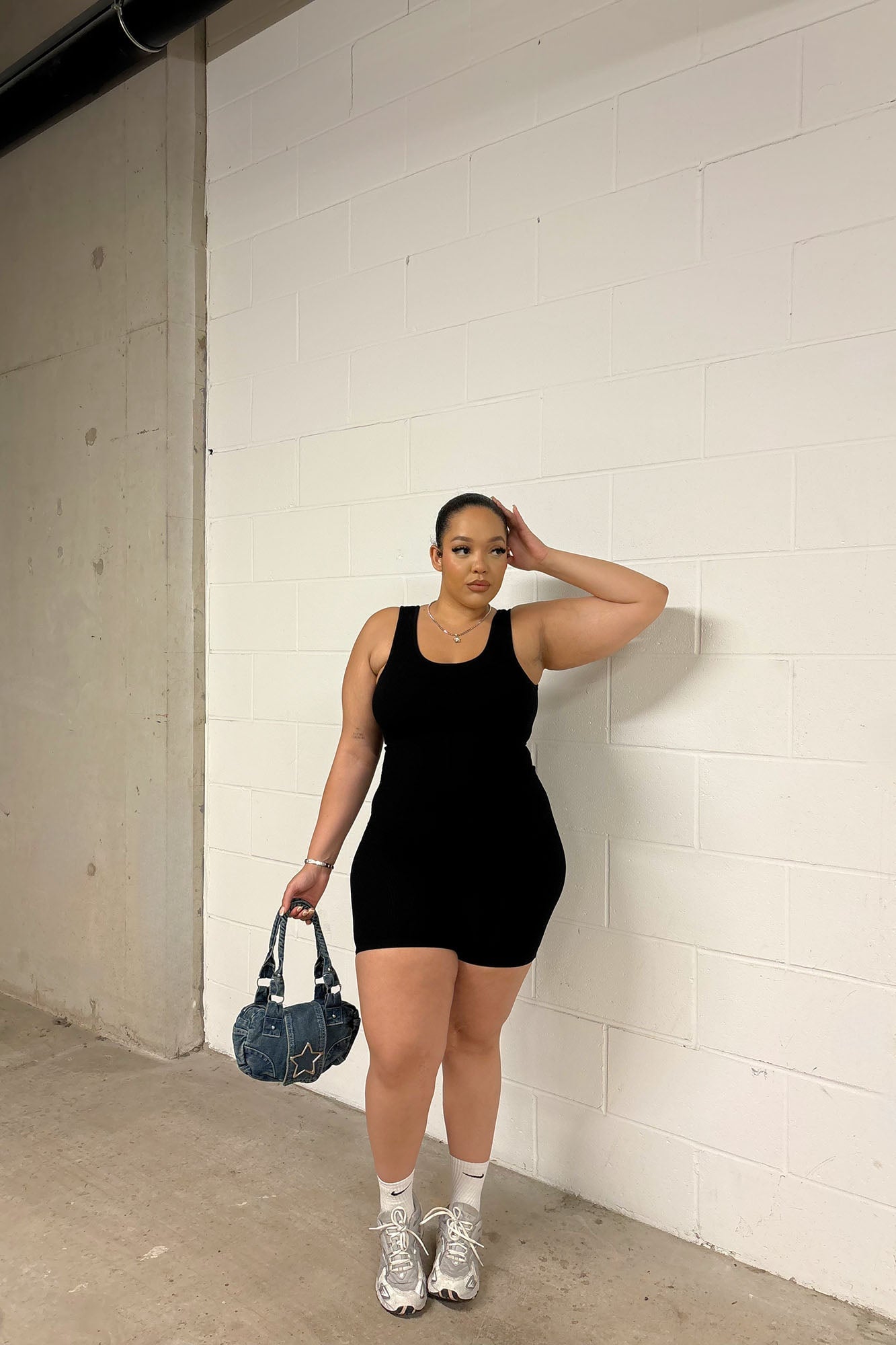 Naveah Scoop Neck Snatched Romper - Black image 10
