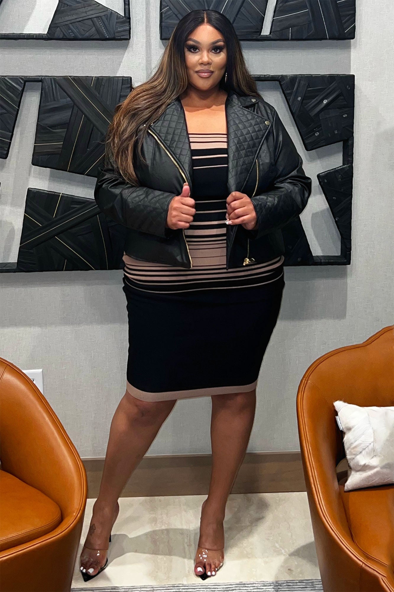 Out For A Ride Vegan Leather Moto Jacket - Black image 1