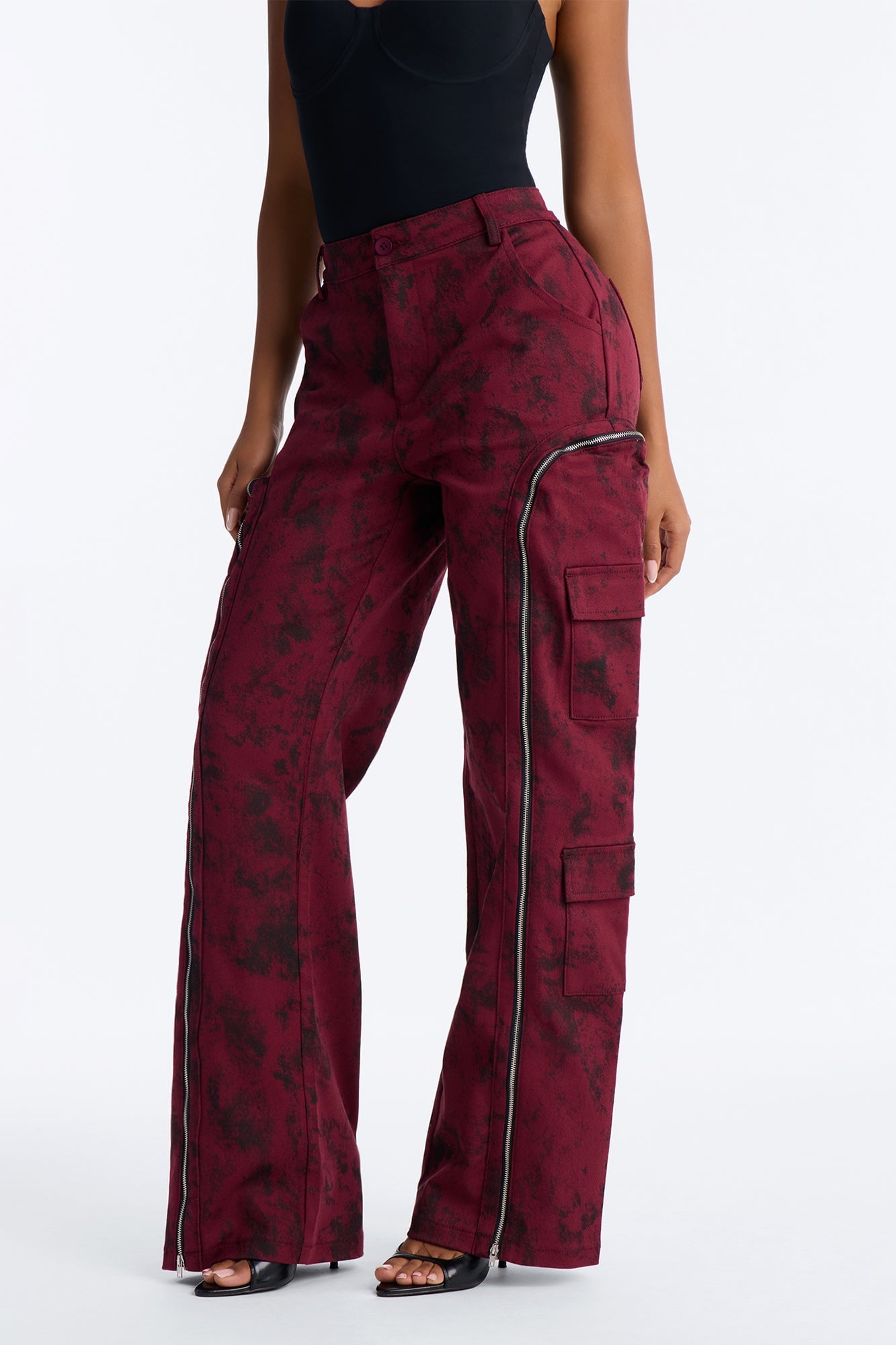 Had You Fooled Mineral Wash Pant - Burgundy image 2