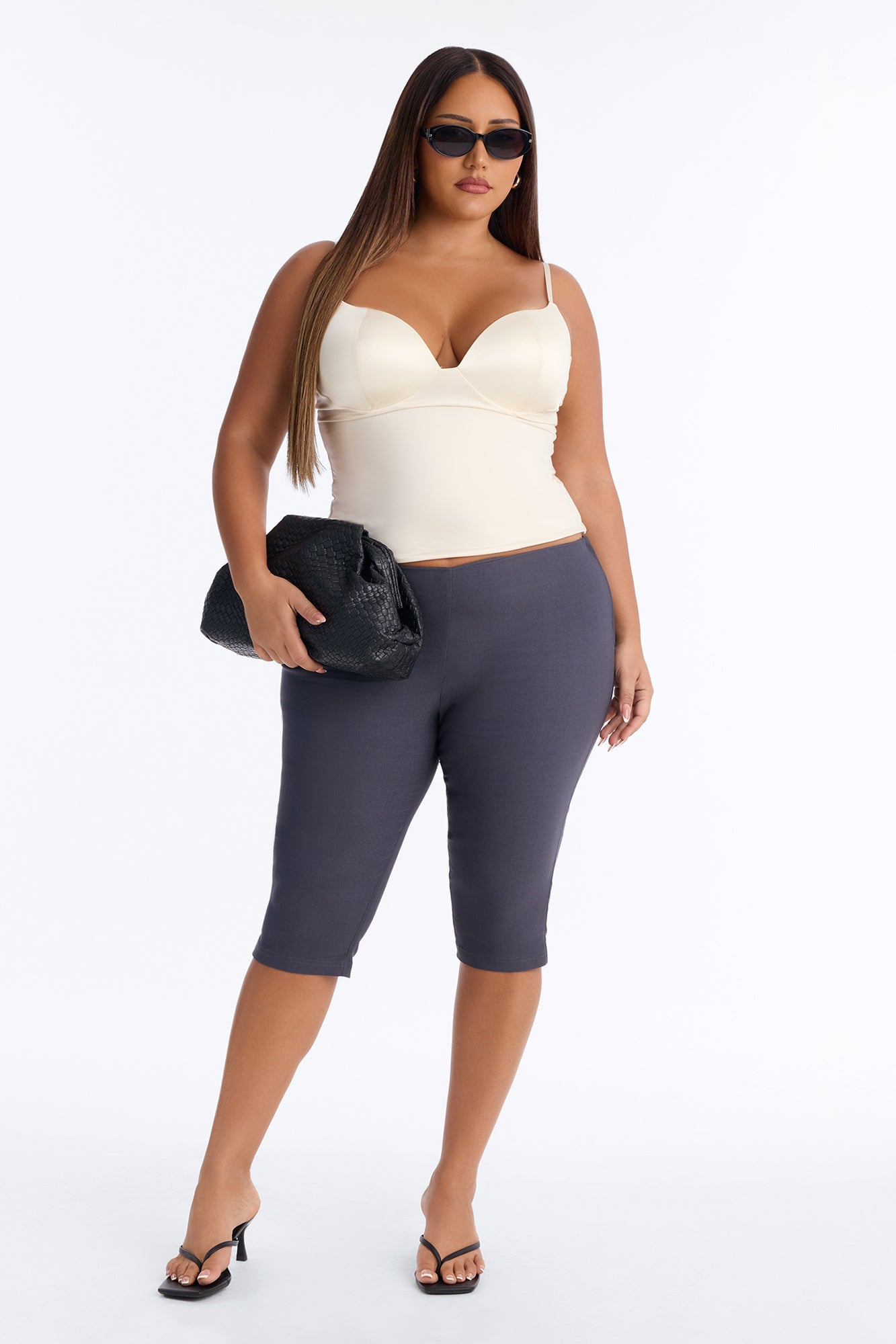 Luna Low Rise Skinny Capri Pant - Charcoal image 1