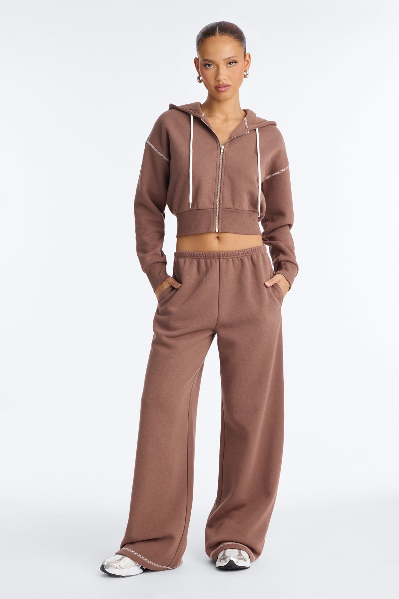 Sadie Fleece Pant Set - Mocha image 5