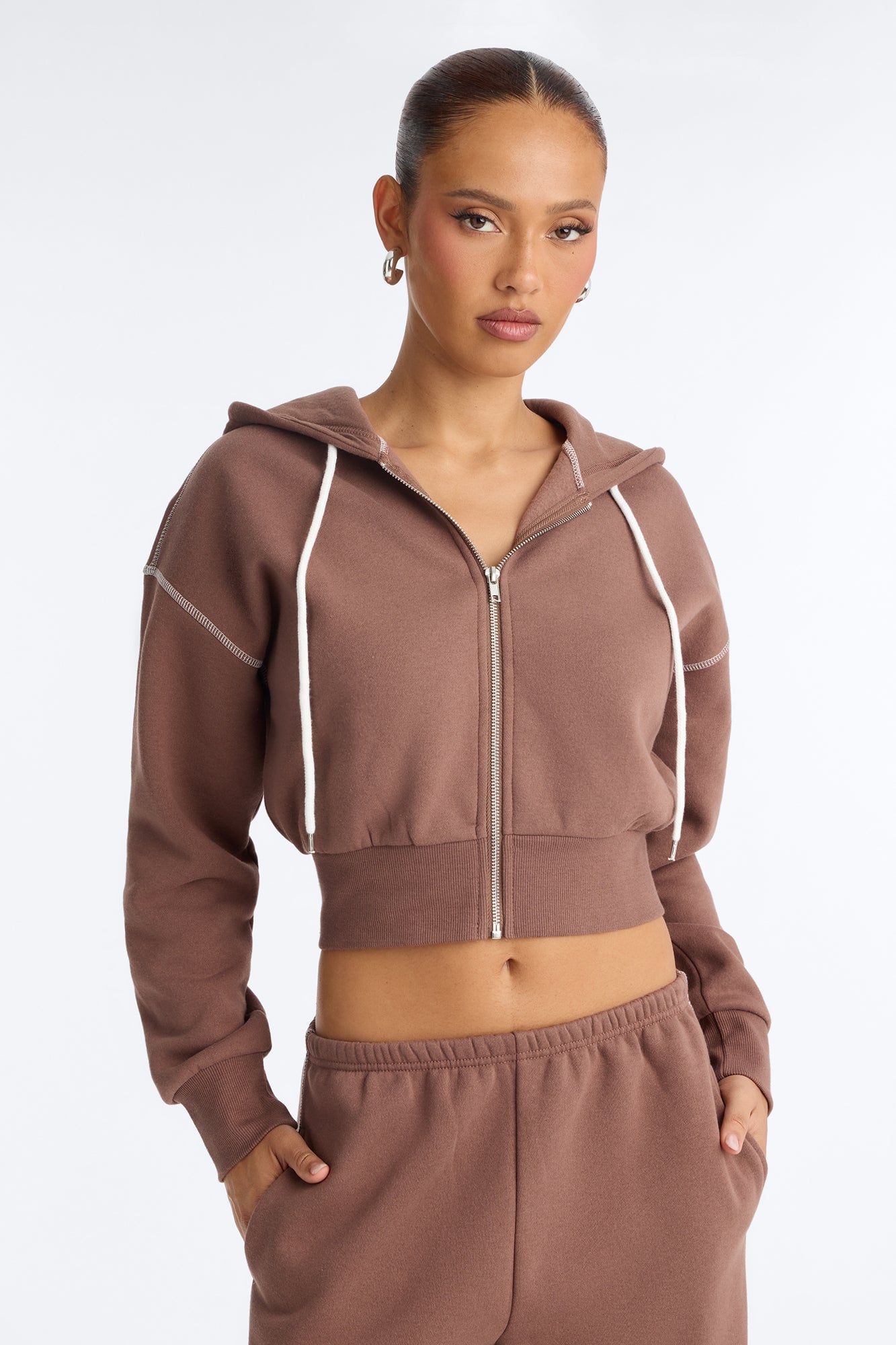 Sadie Fleece Pant Set - Mocha image 6
