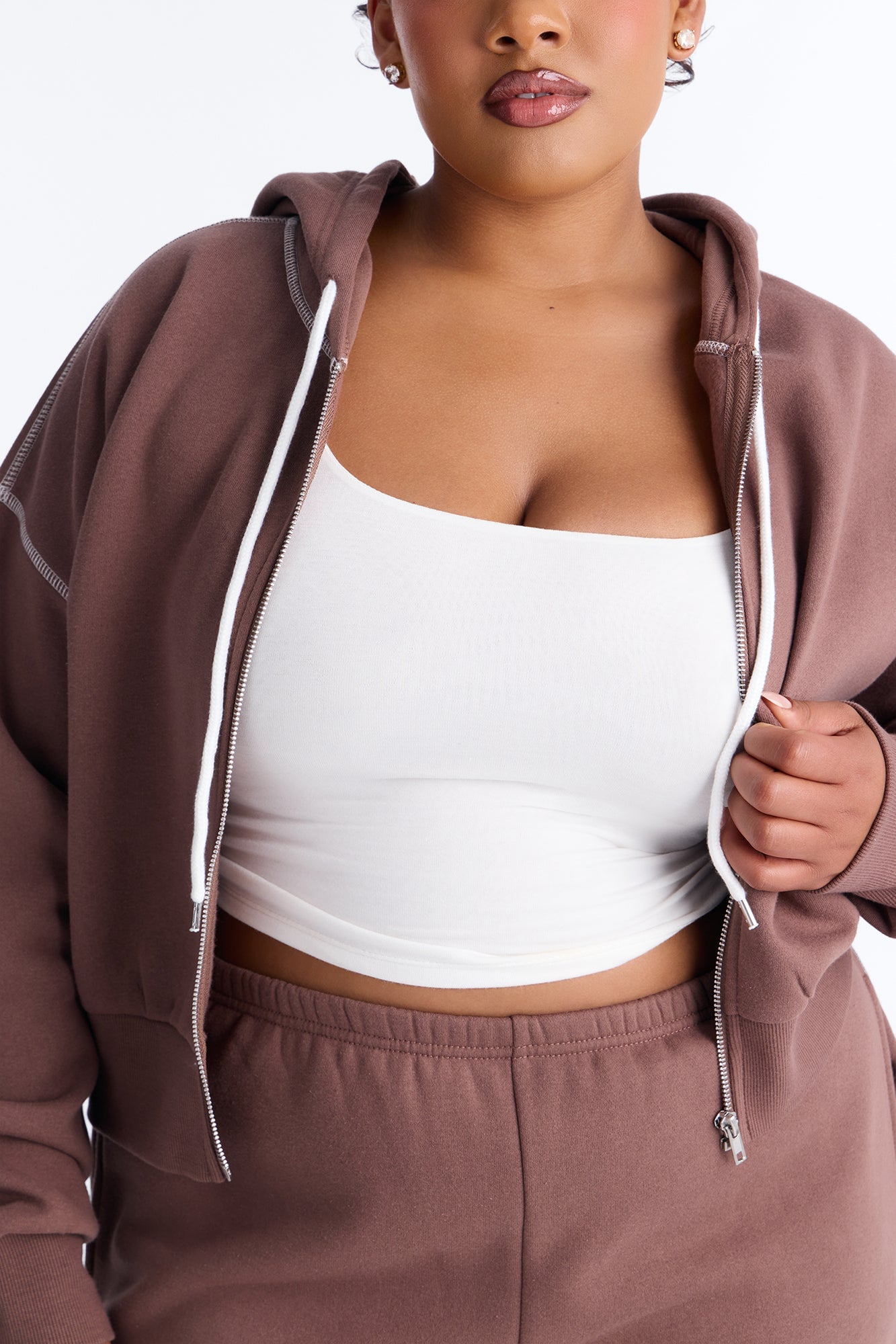 Sadie Fleece Pant Set - Mocha image 3