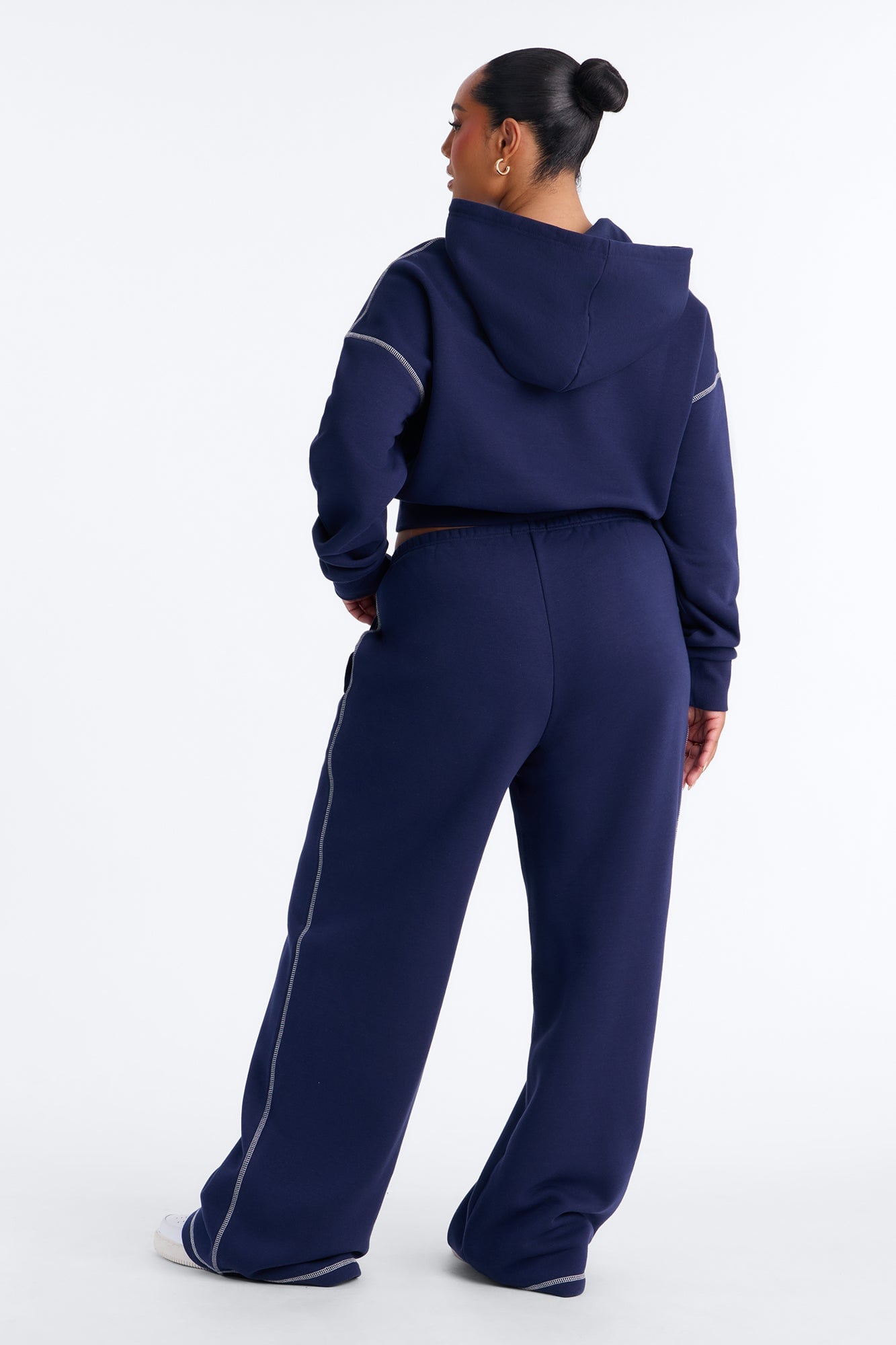 Sadie Fleece Pant Set - Navy image 3