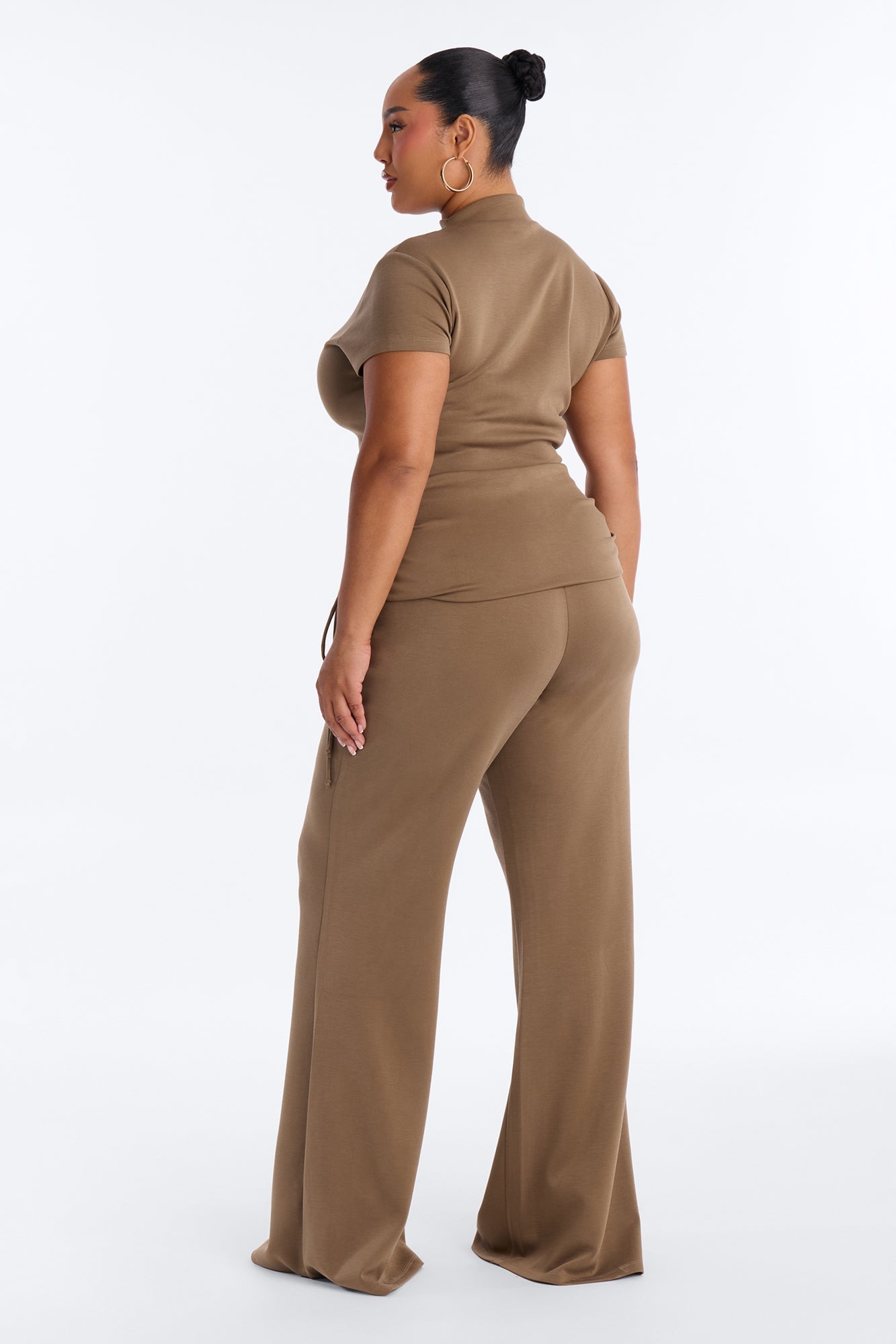 Mindy Mock Neck Pant Set - Khaki image 4