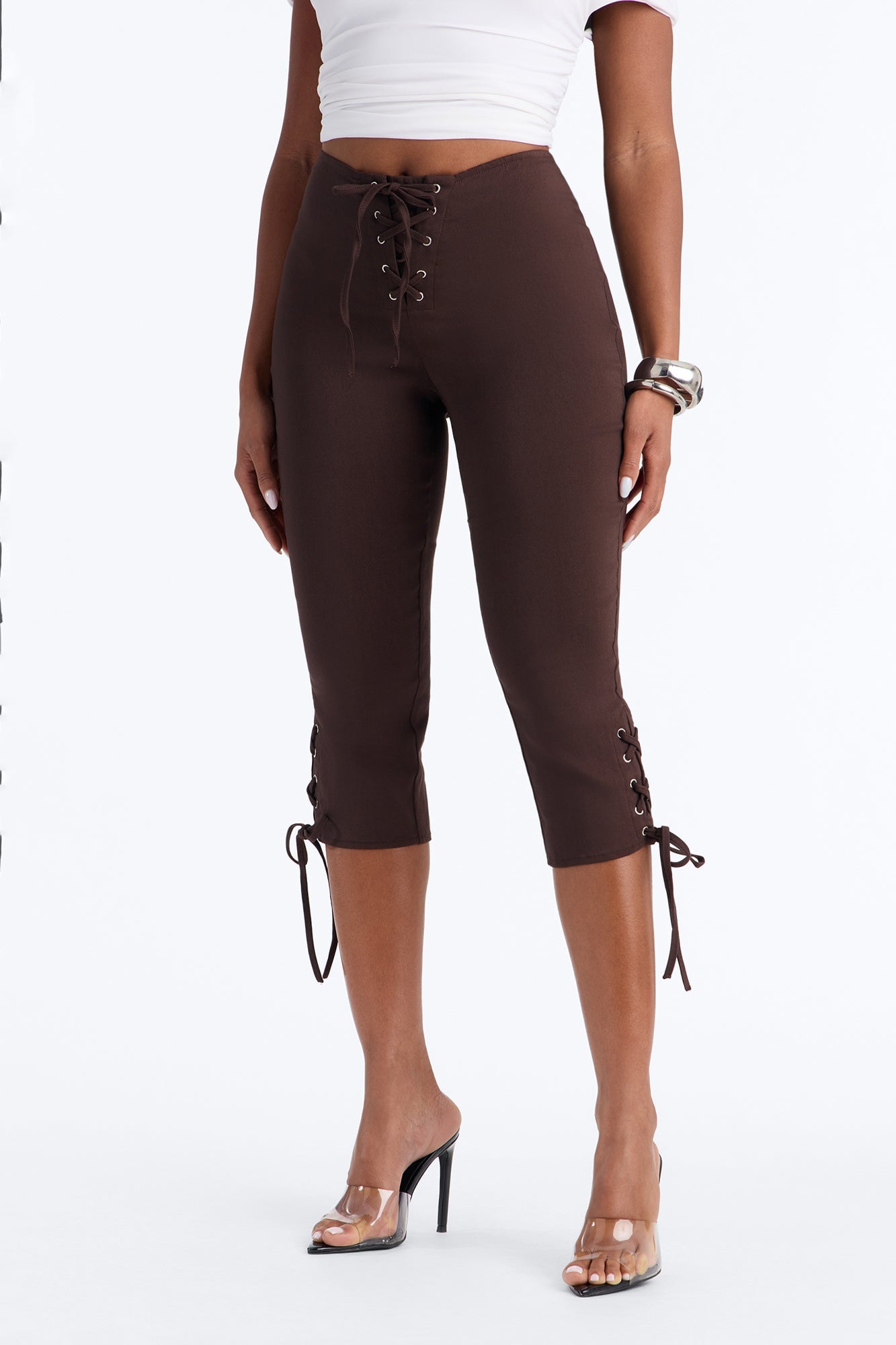 Inara Mid Rise Skinny Capri Pant - Chocolate image 6