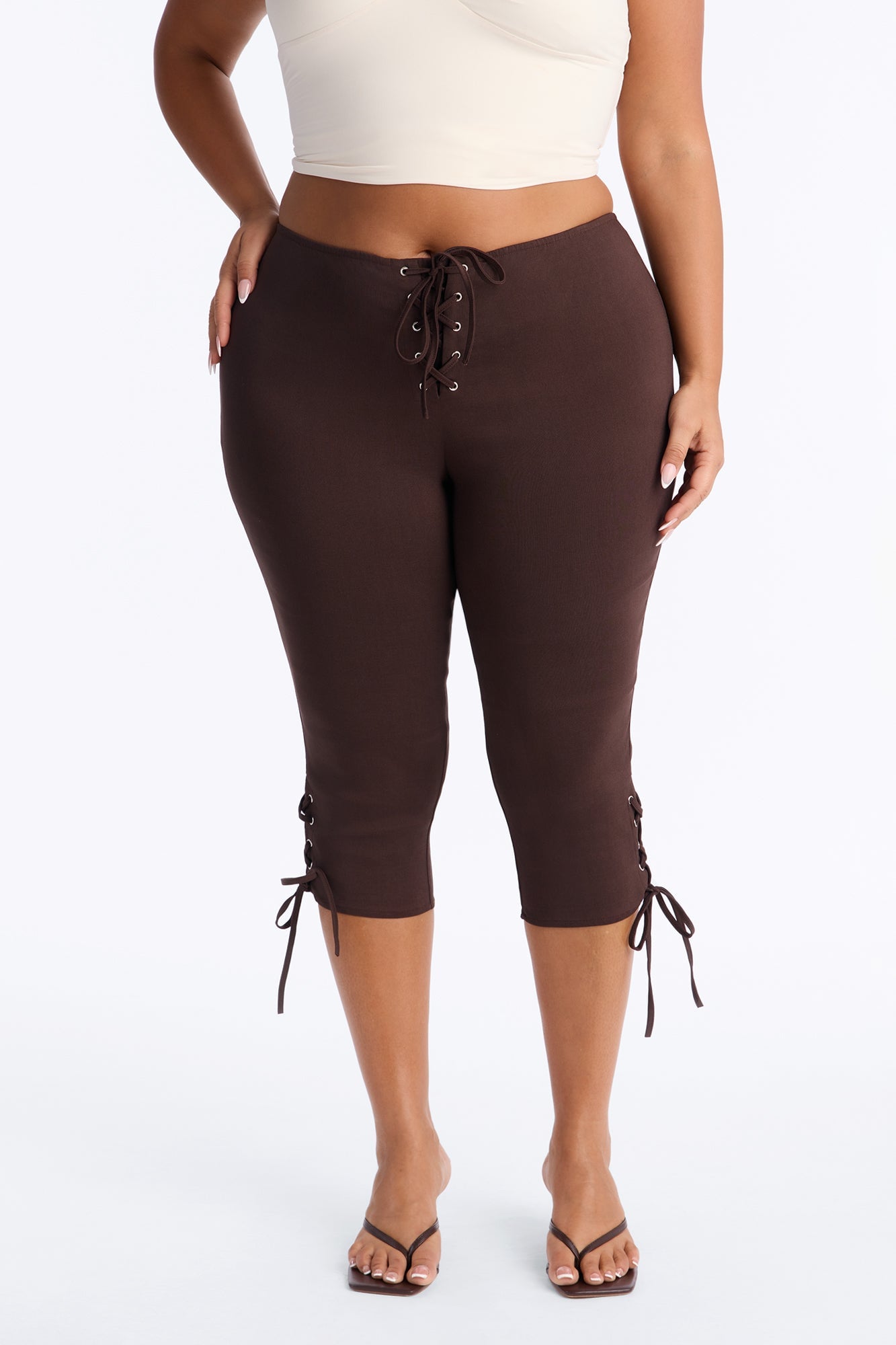 Inara Mid Rise Skinny Capri Pant - Chocolate image 2