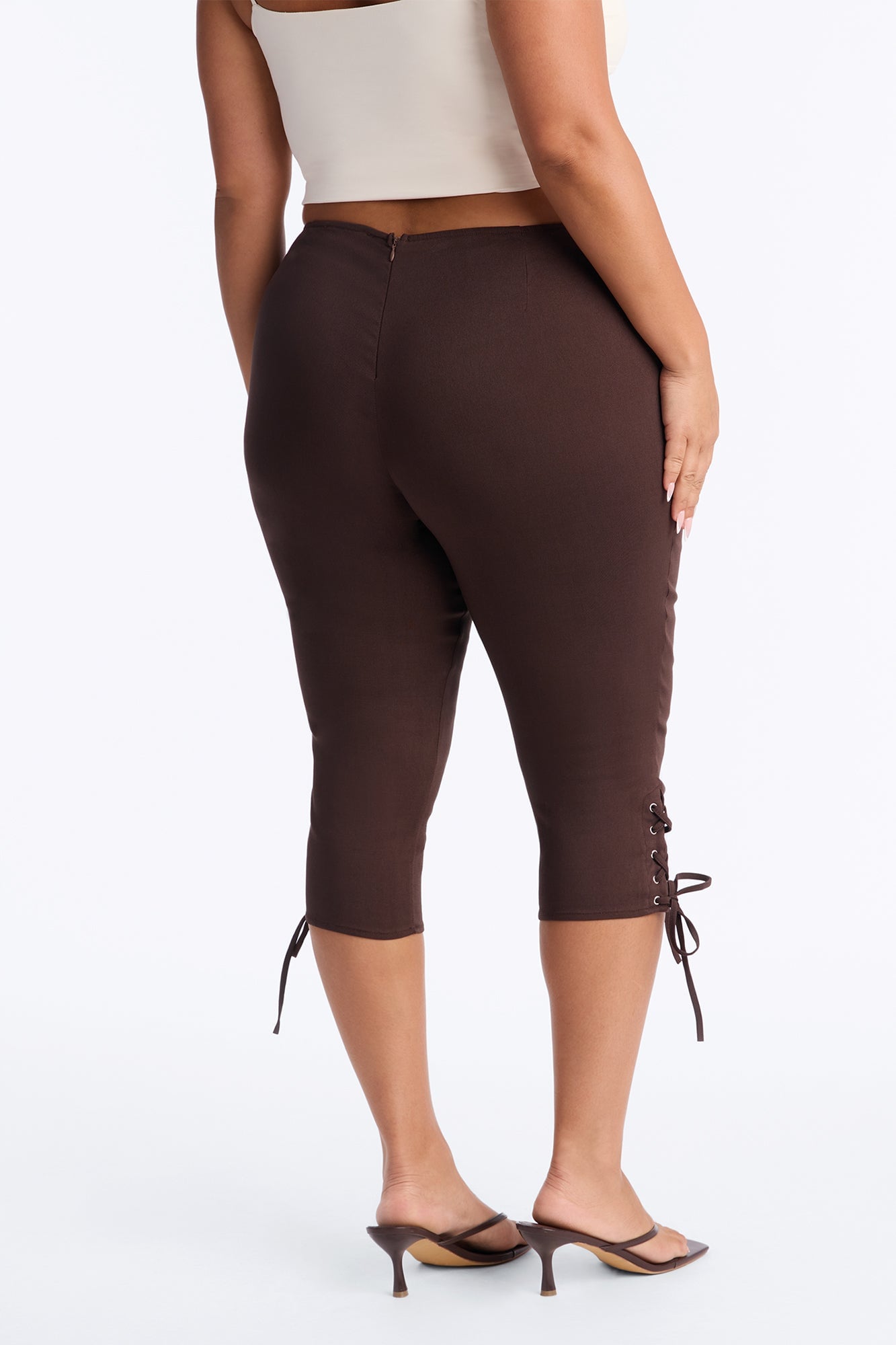 Inara Mid Rise Skinny Capri Pant - Chocolate image 3