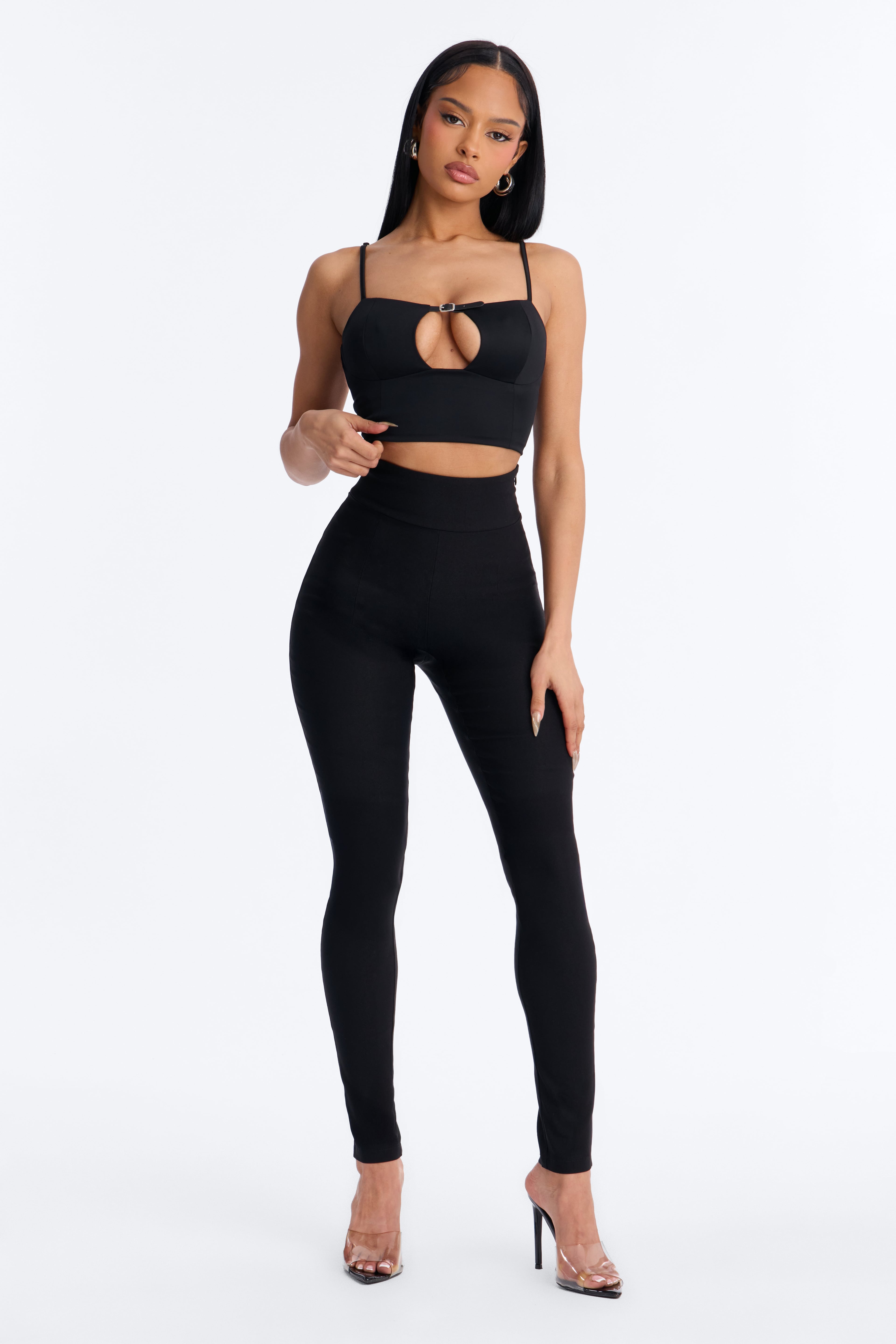 Tall Venetian High Rise Pants - Black image 4