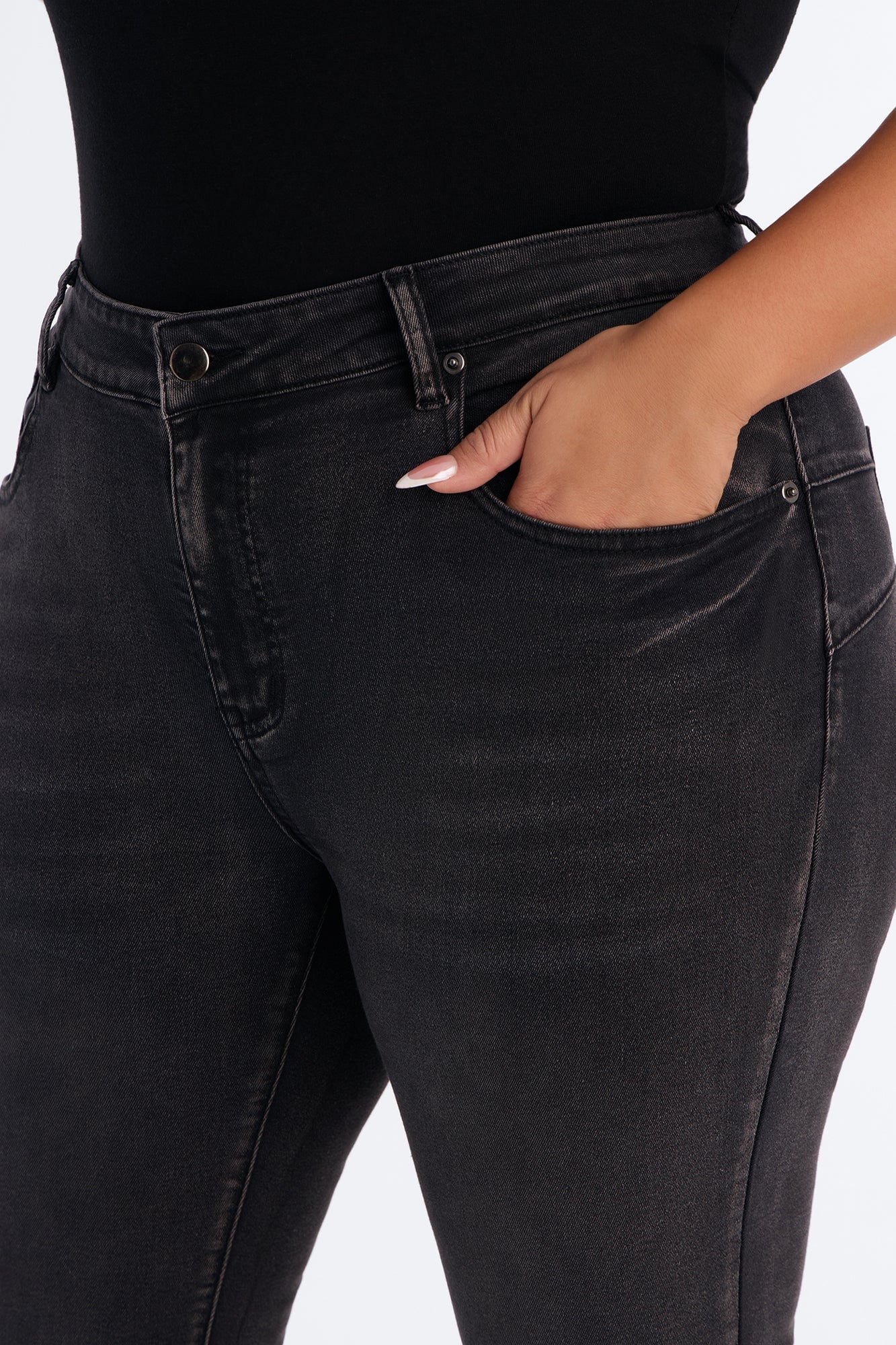Tall She's An Icon Curvy Stretch Skinny Jeans - Black Wash image 3