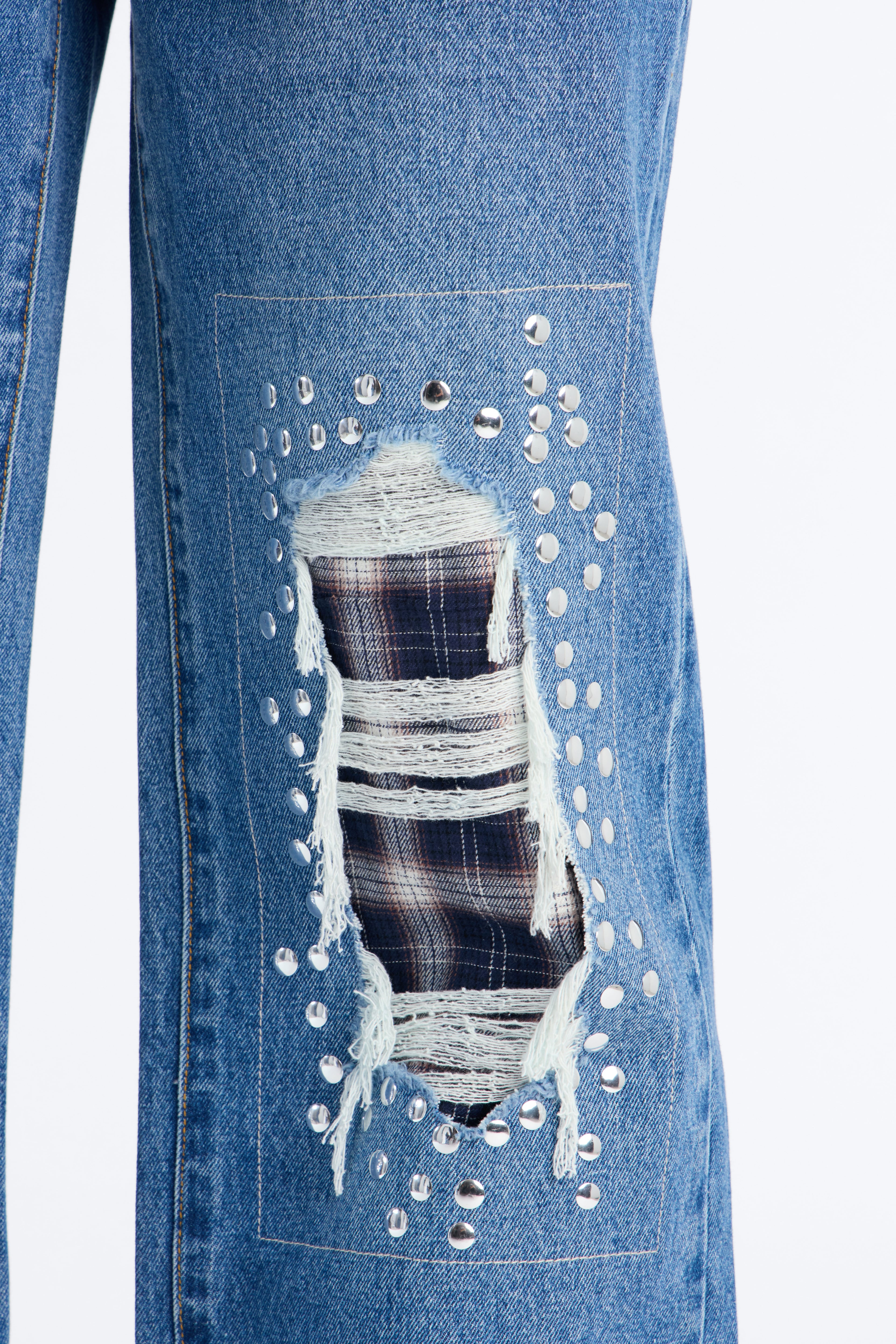 Broadway Rip & Repair Embellished Jeans - Dark Wash image 3