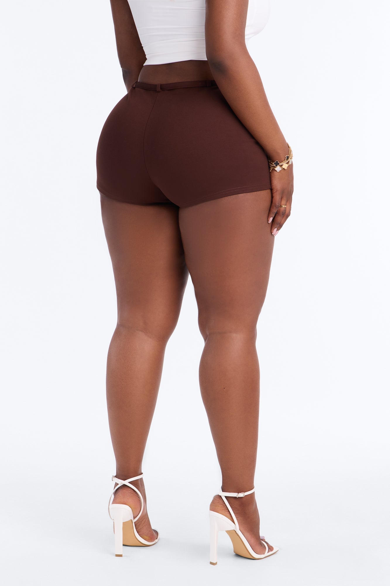 Rory Low Rise Ponte Belted Hot Short - Brown image 3