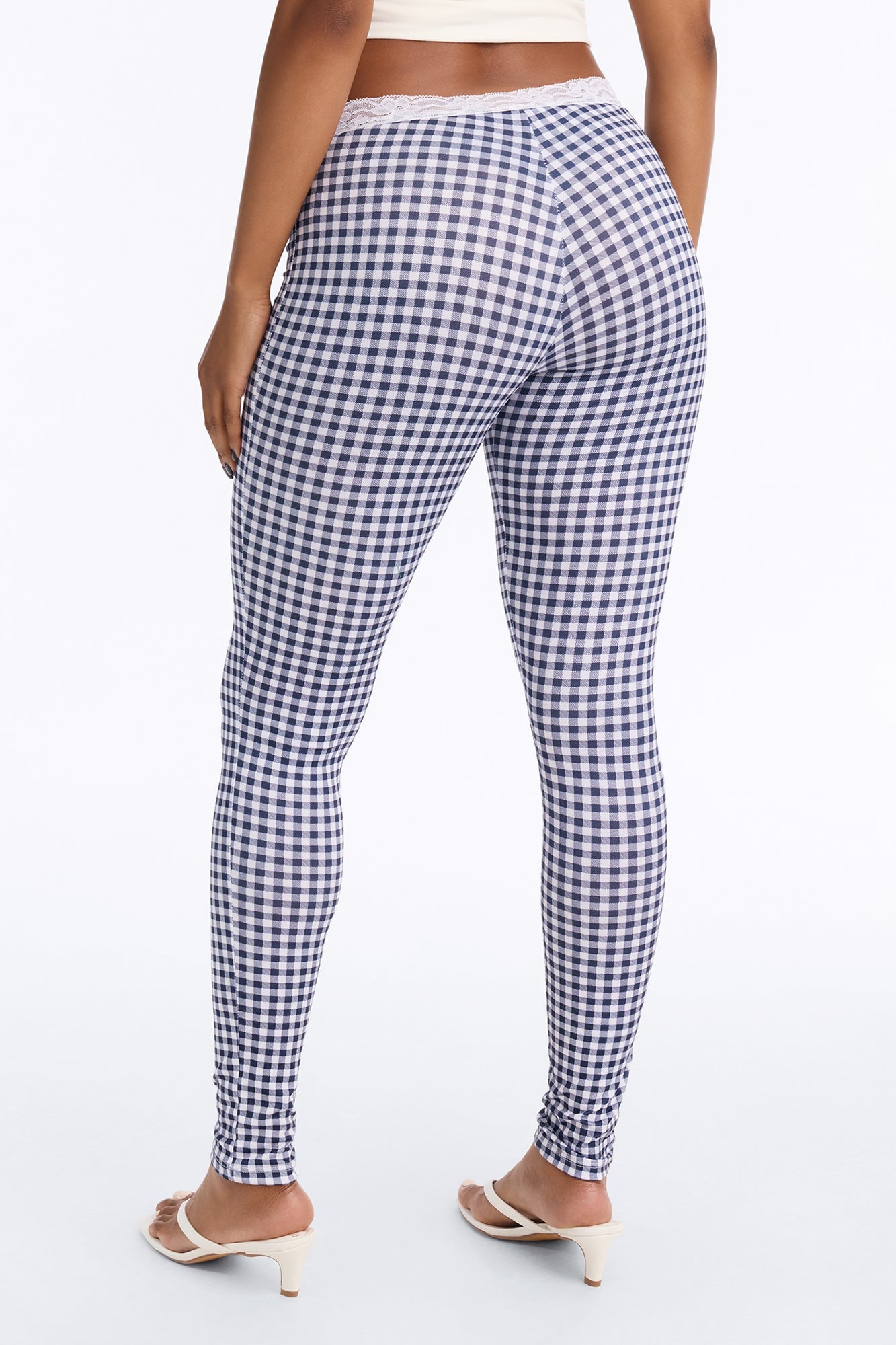Piper Low Rise Lace Trim Printed Leggings - Navy/combo image 8