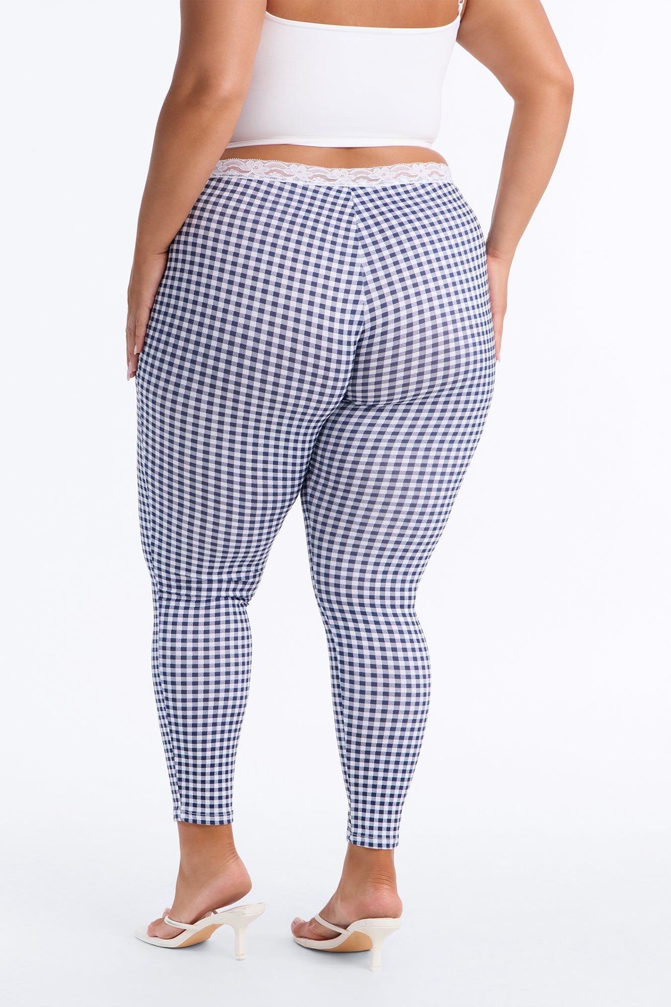 Piper Low Rise Lace Trim Printed Leggings - Navy/combo image 4
