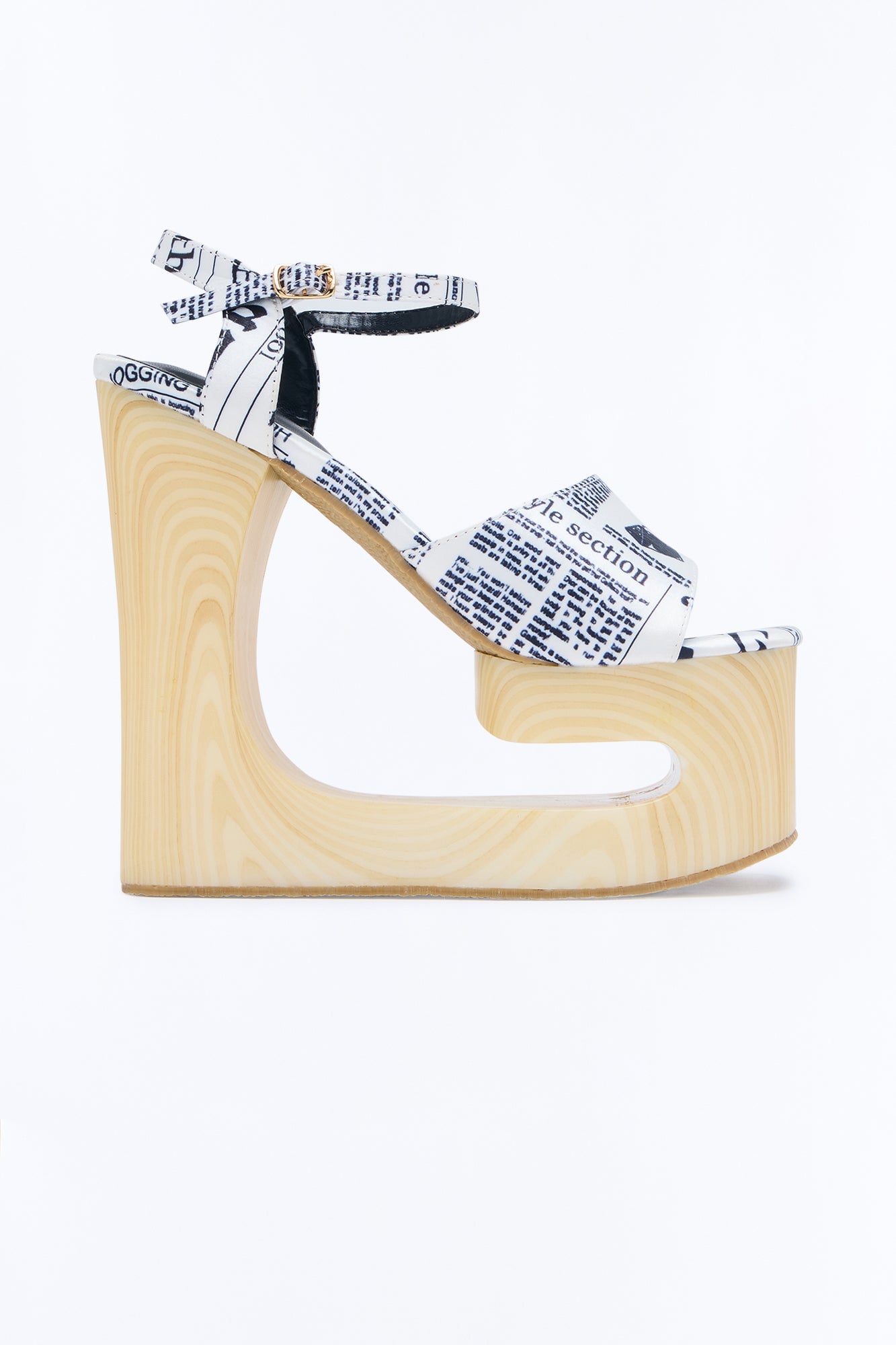 Maisy Novelty Wood Wedges - Black/White image 3
