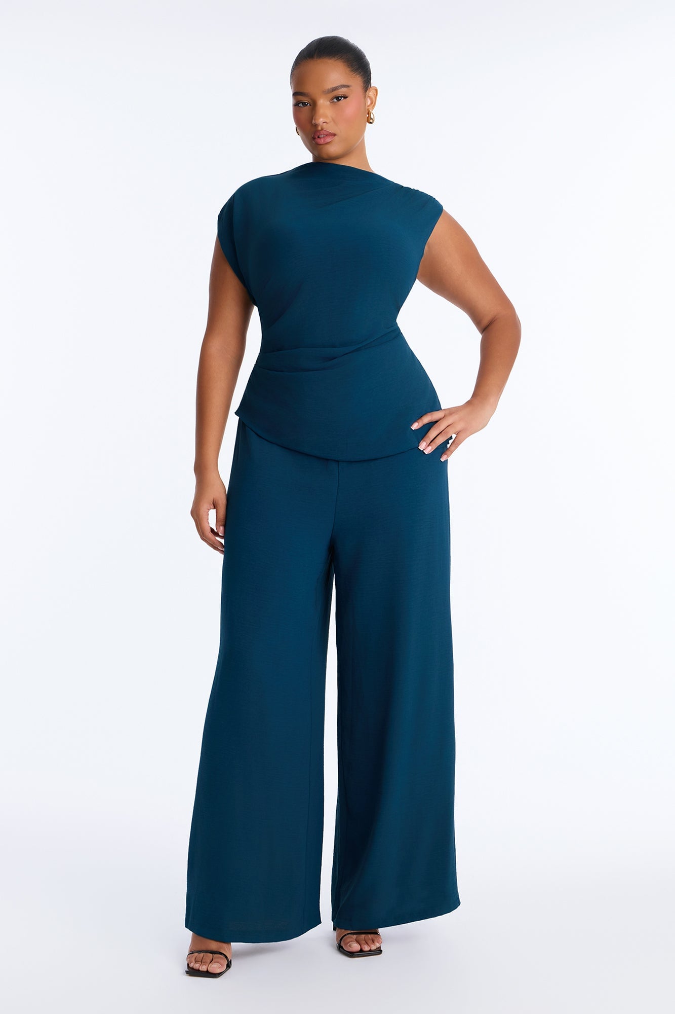 Best Influence High Neck Jumpsuit - Navy image 1