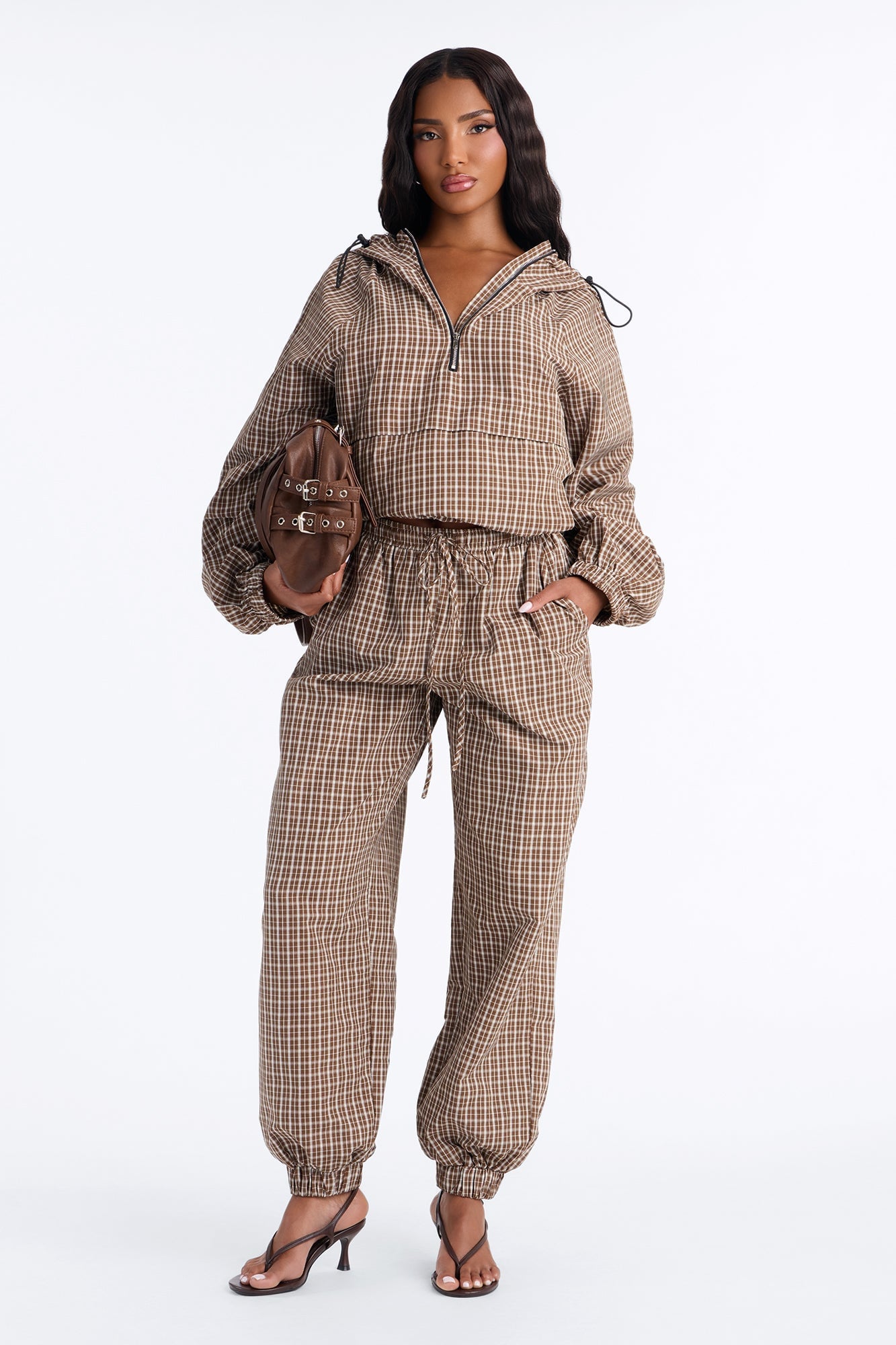 Camilla Quarterzip Pant Set - Brown/combo image 5