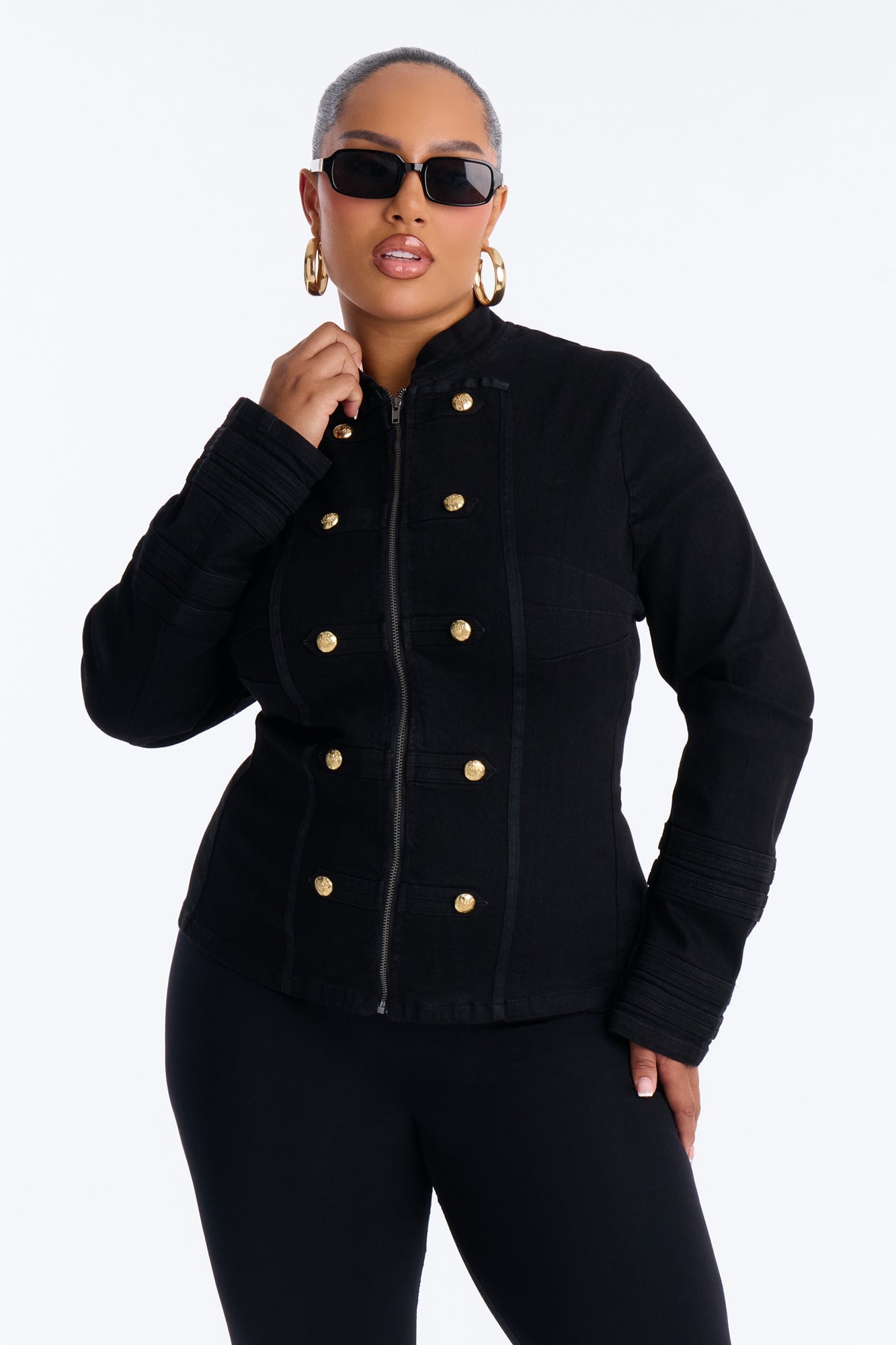 Overthrown Stretch Denim Jacket - Black image 1