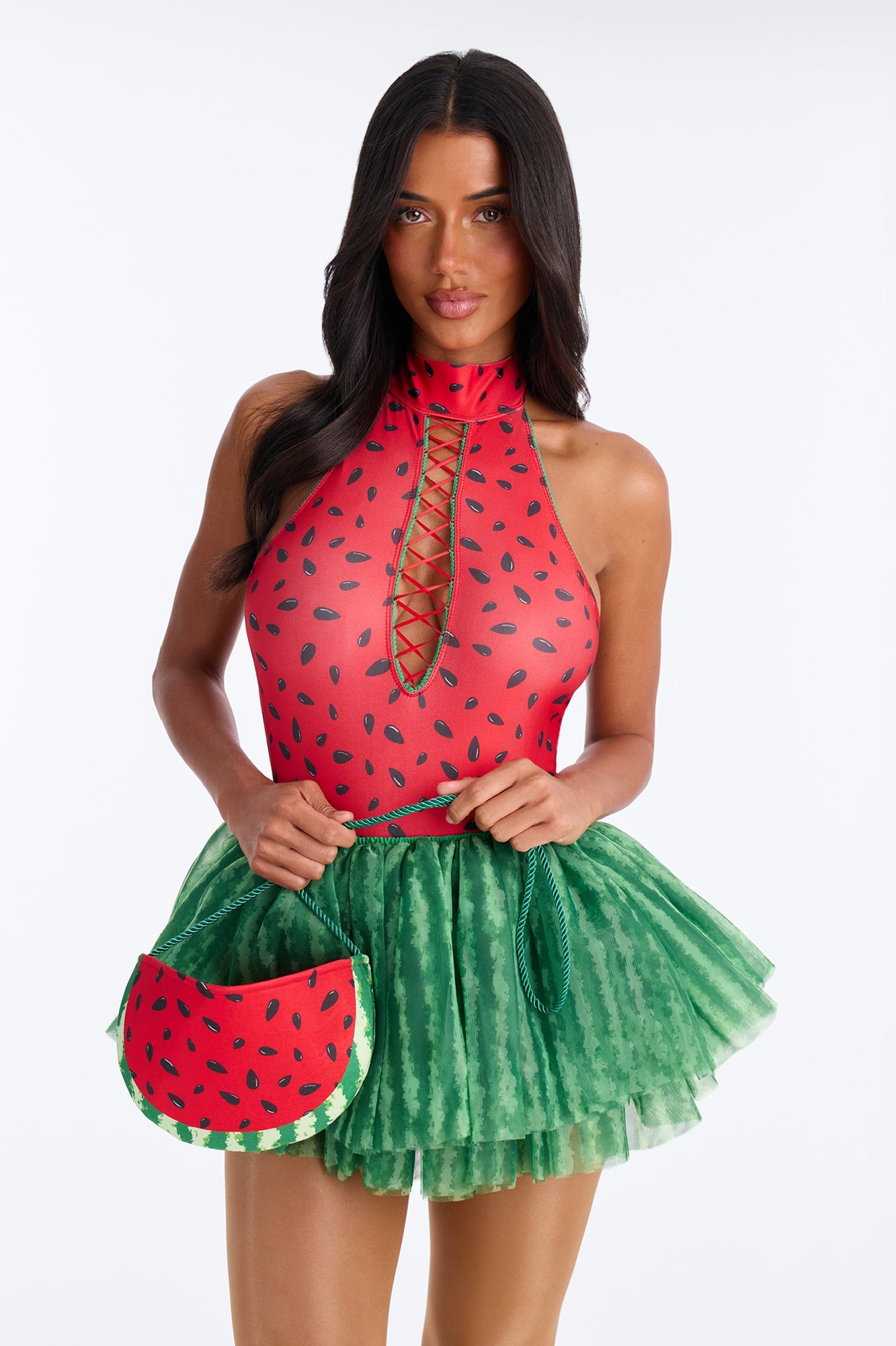 Juicy Watermelon 4 Piece Costume Set - Red/combo image 5