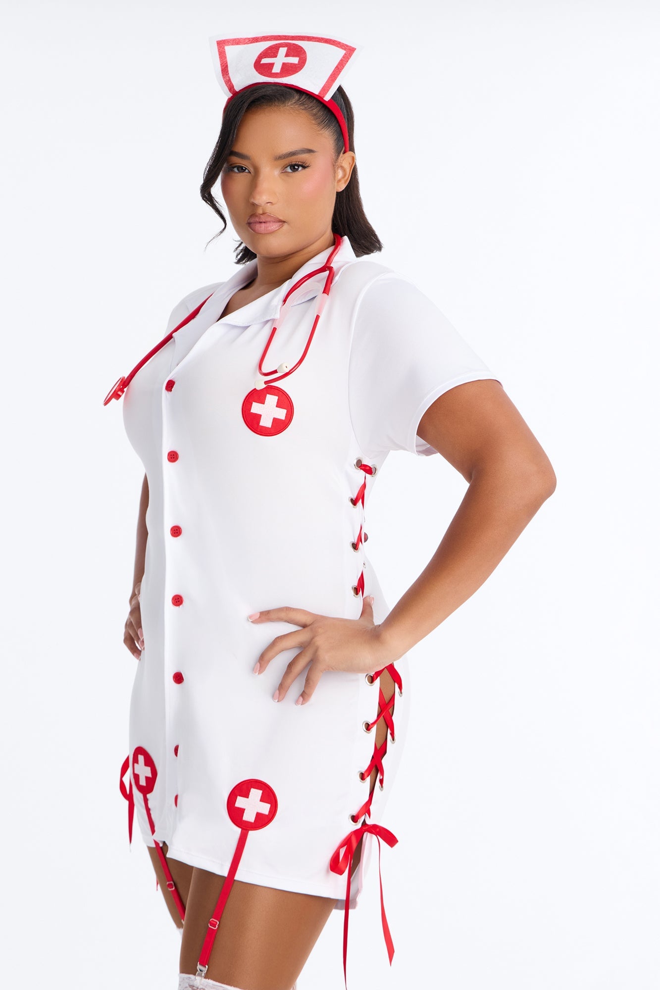Nurse For You 4 Piece Costume Set - White/combo image 2