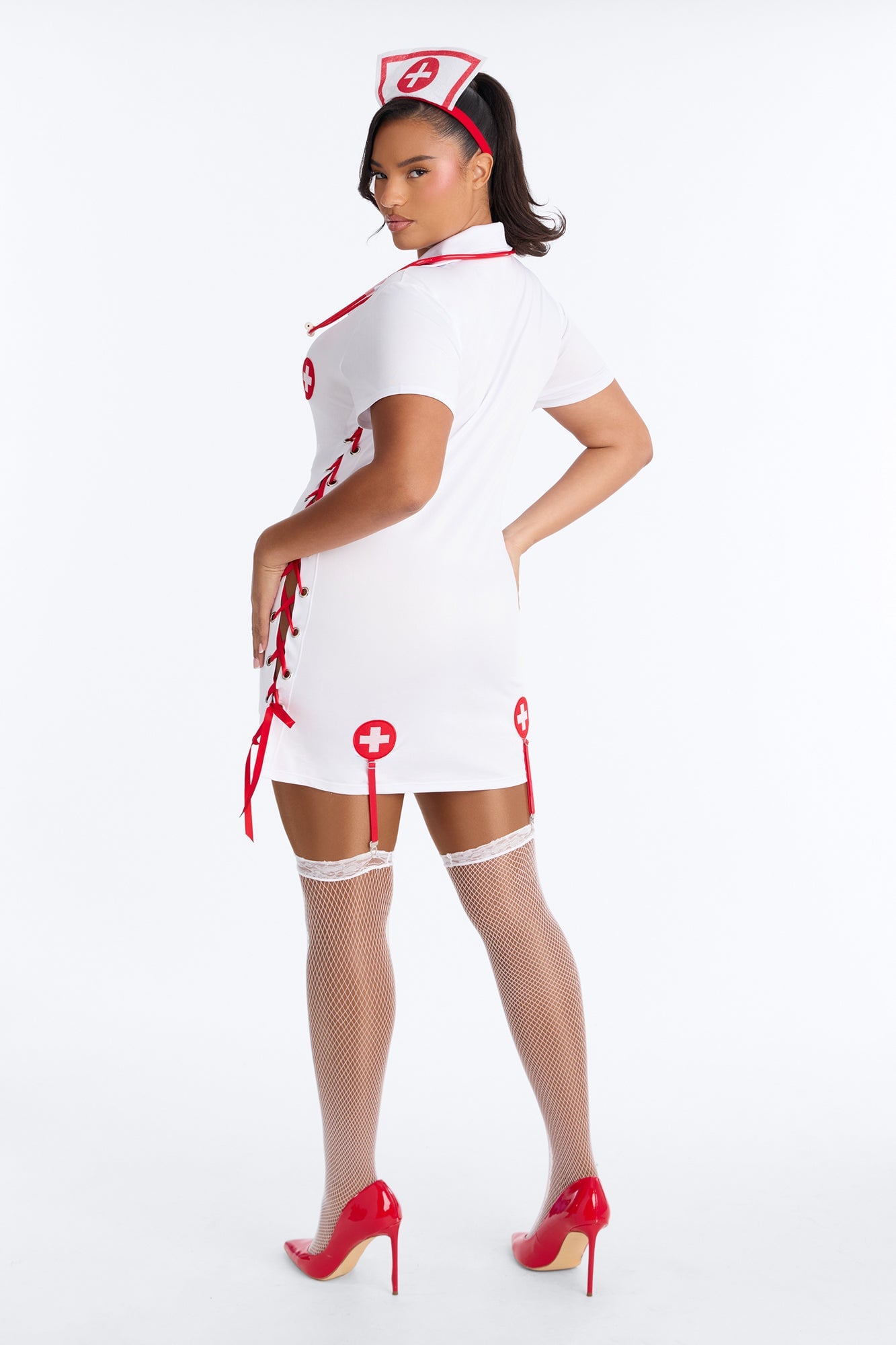 Nurse For You 4 Piece Costume Set - White/combo image 4