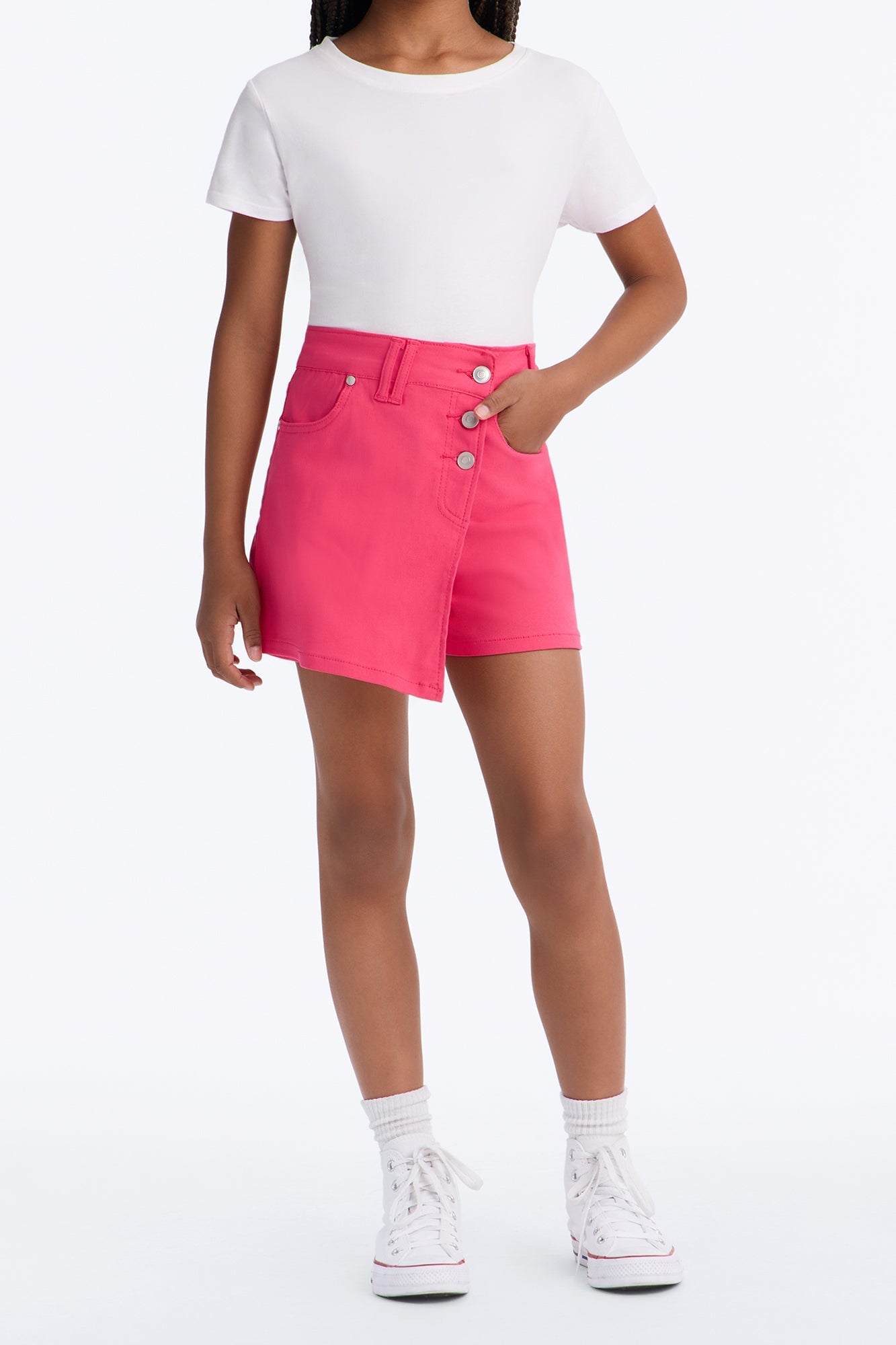 Mini Bestie For The Restie Denim Skort - Hot Pink image 2