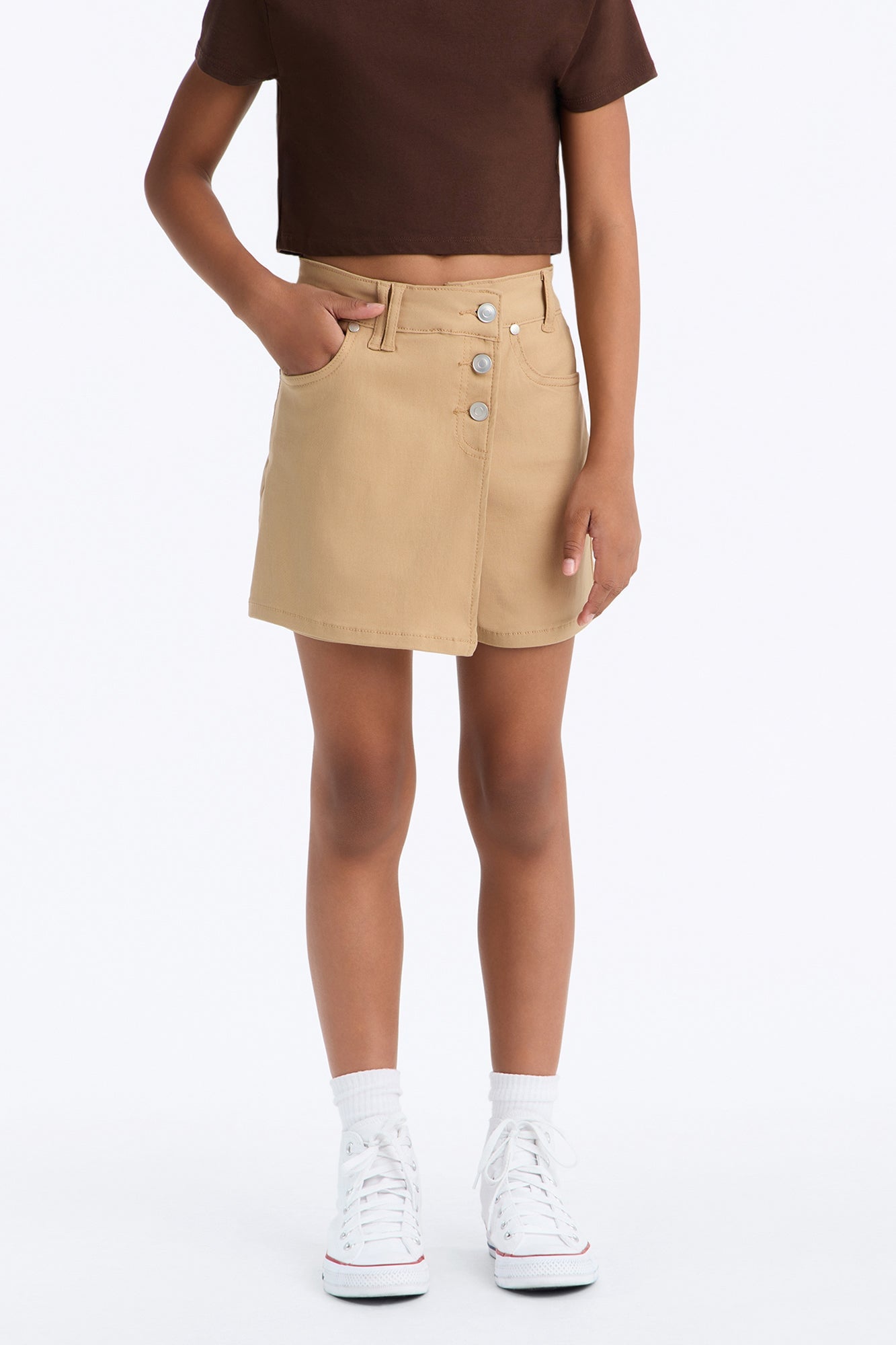 Mini Bestie For The Restie Denim Skort - Khaki image 2