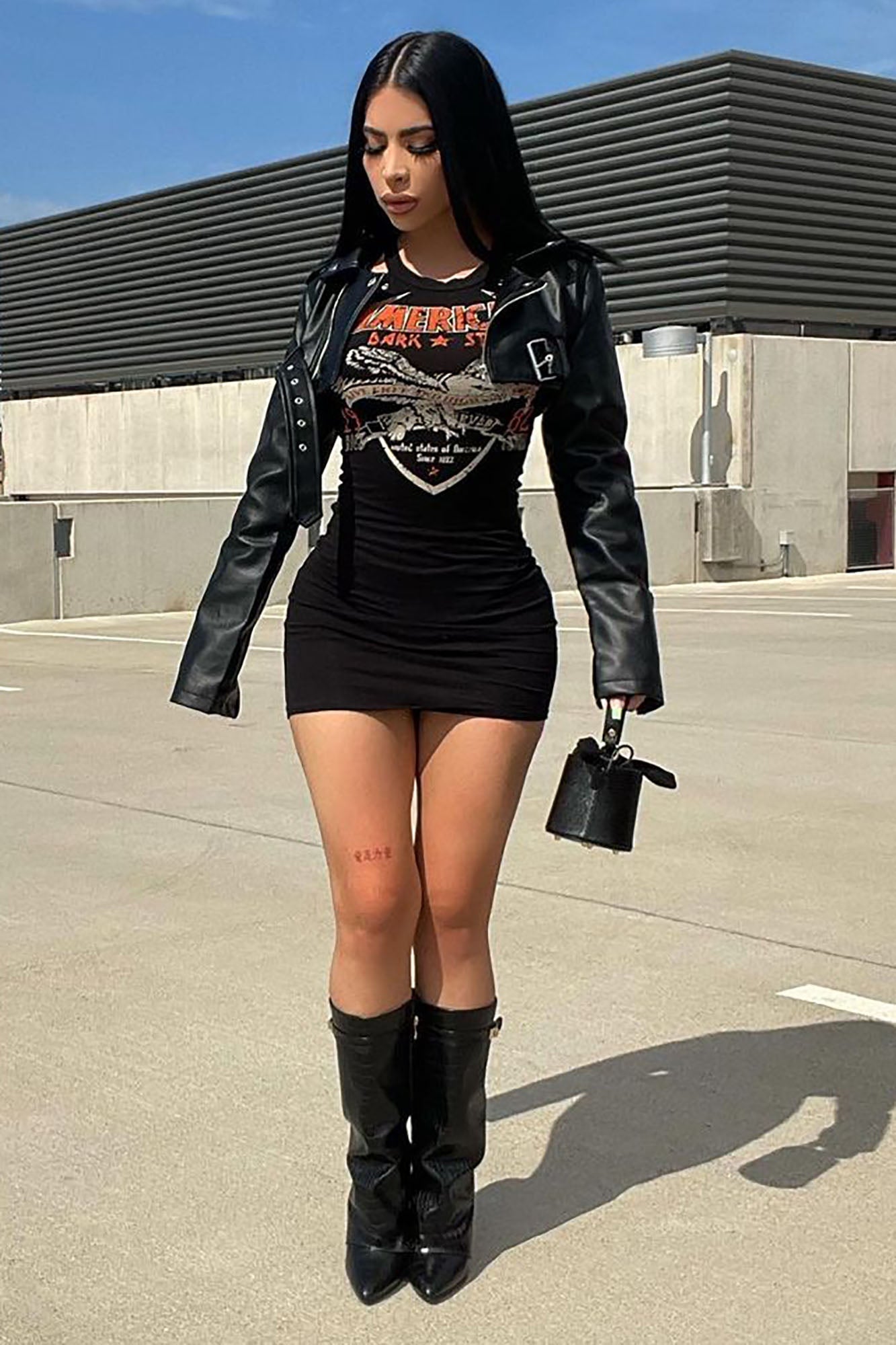 Pop It Crop It Faux Leather Jacket - Black image 6