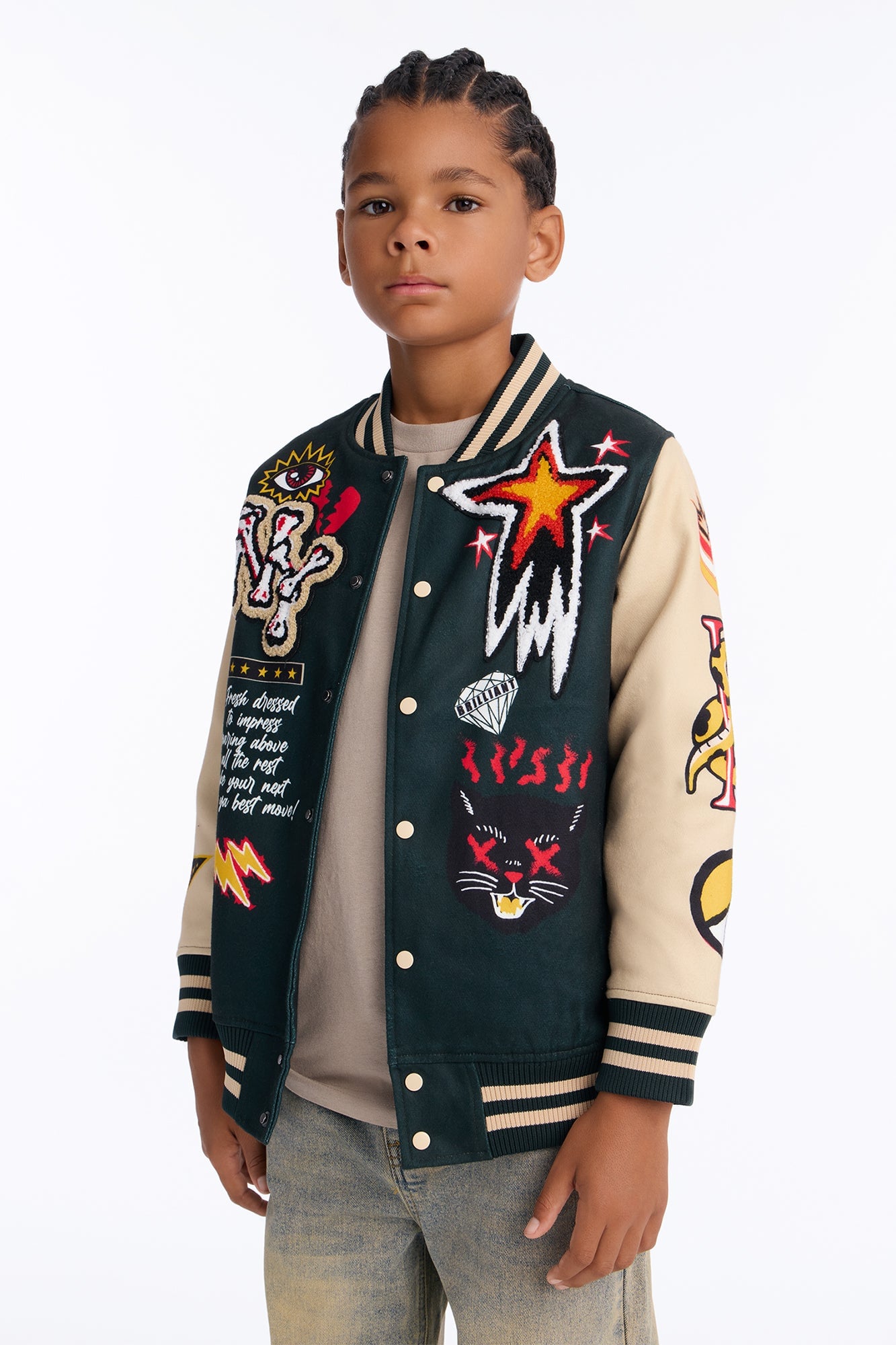 Mini Super Fly Varsity Jacket - Green image 2