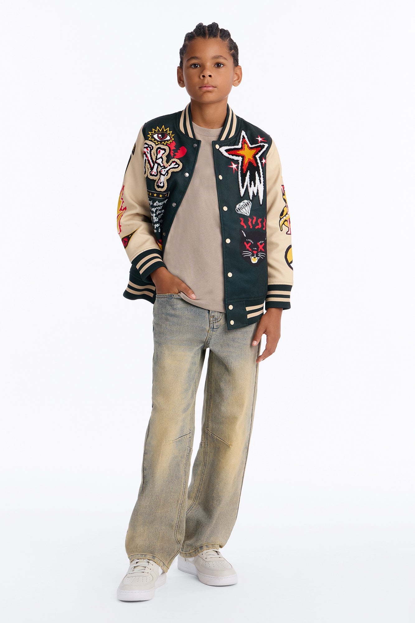Mini Super Fly Varsity Jacket - Green image 3