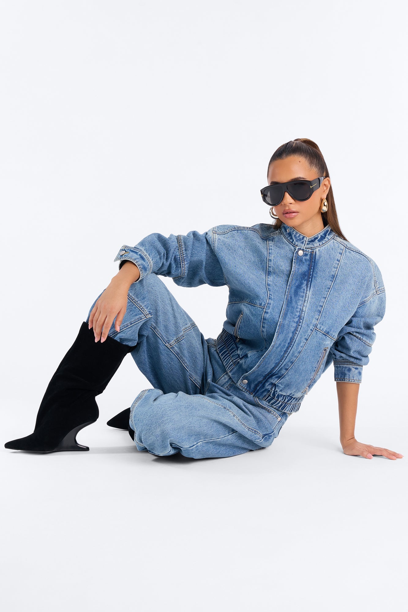 Restless Suede Novelty Heeled Boots - Black image 2