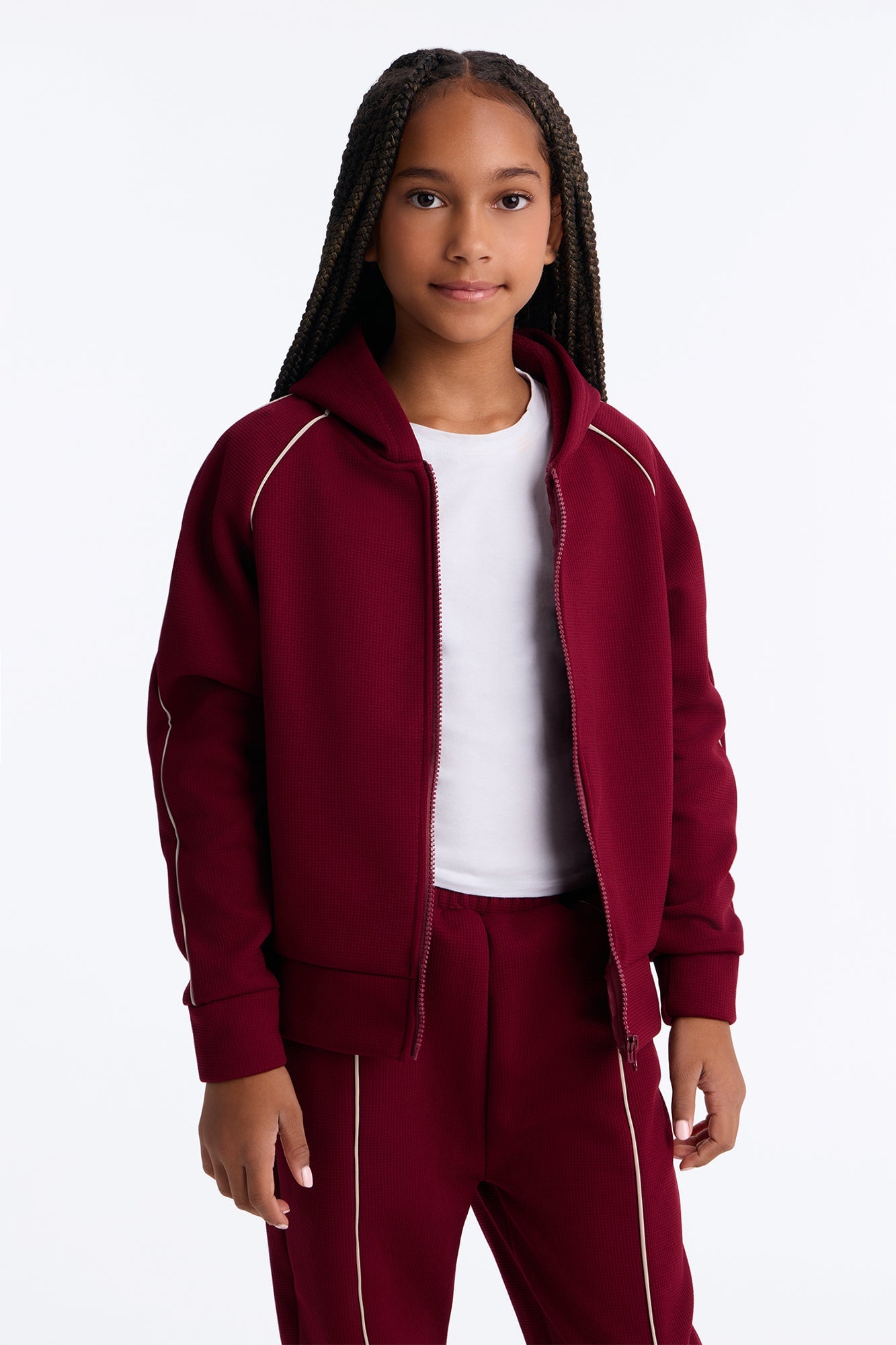 Mini Always On The Grind Pant Set - Burgundy image 2