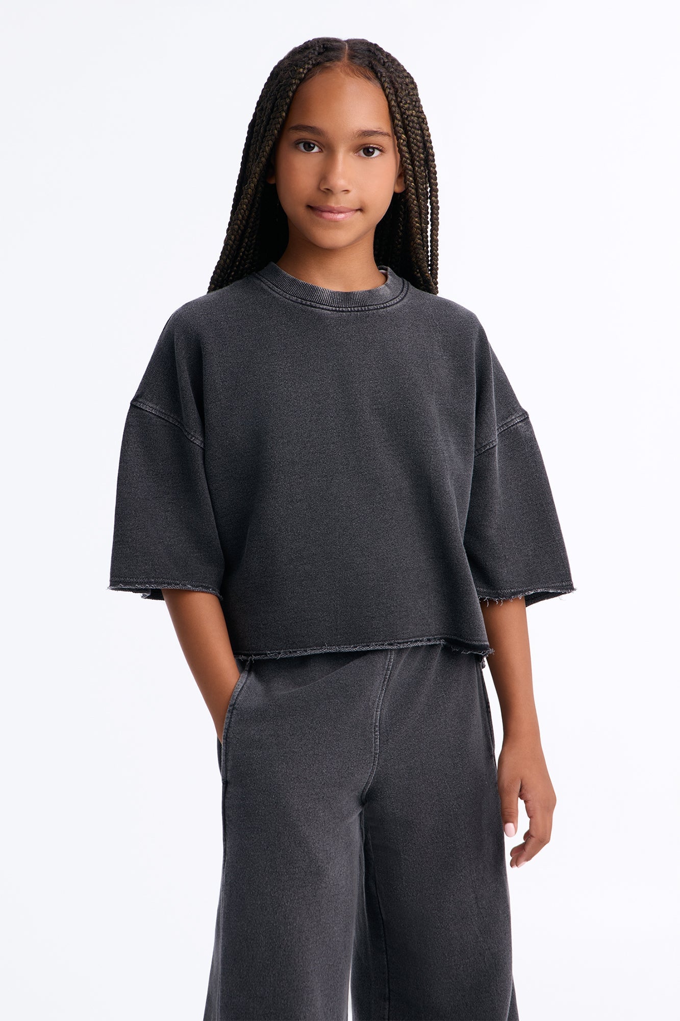 Mini Strollin' Around Pant Set - Charcoal image 2