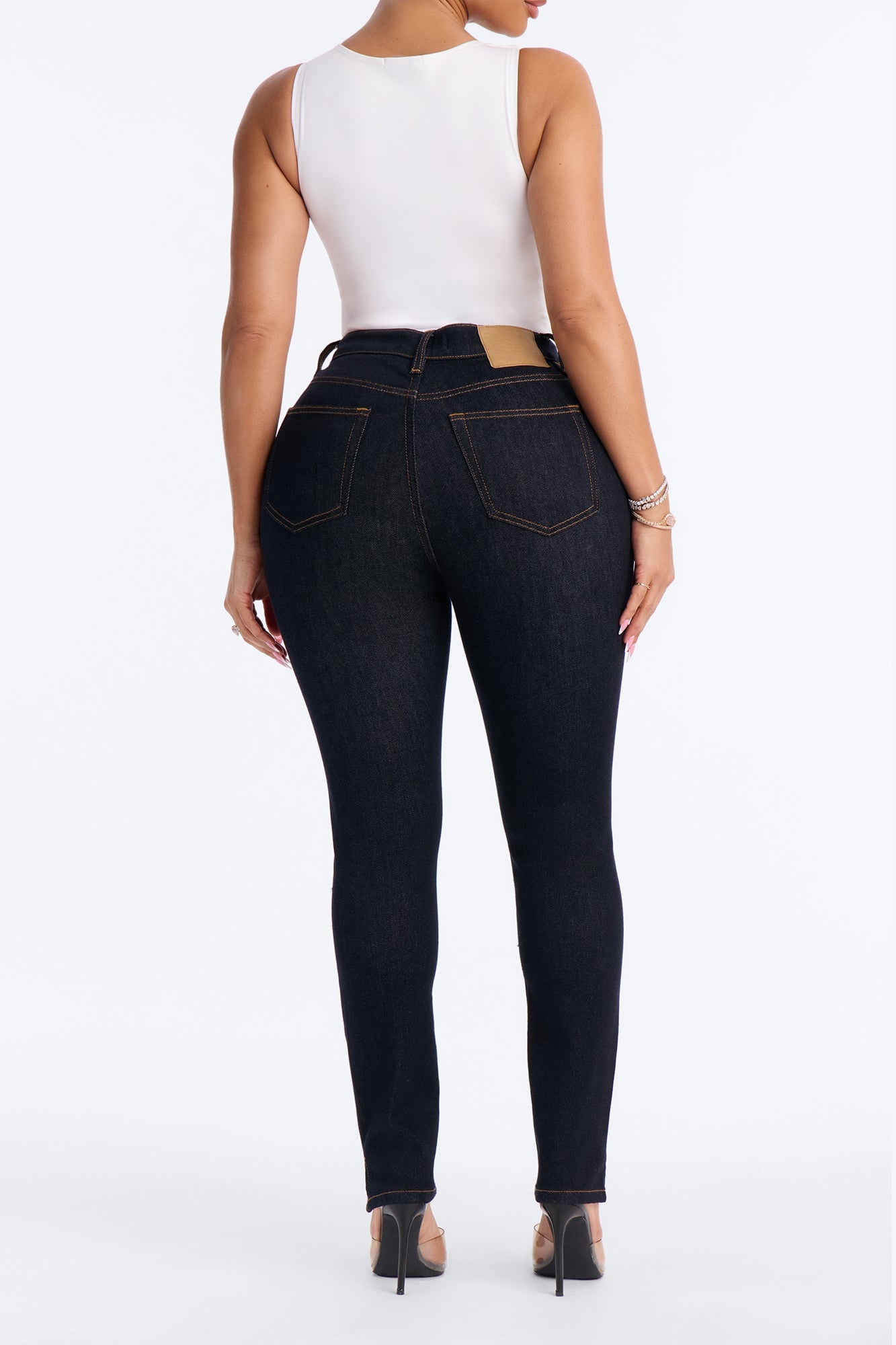 Play Fair Split Hem Skinny Jeans - Dark Denim image 3