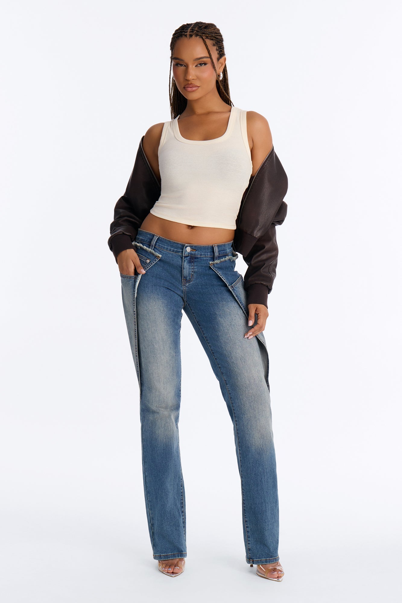 Pieces of Her Low Rise Straight Leg Jeans - Dark Wash image 2
