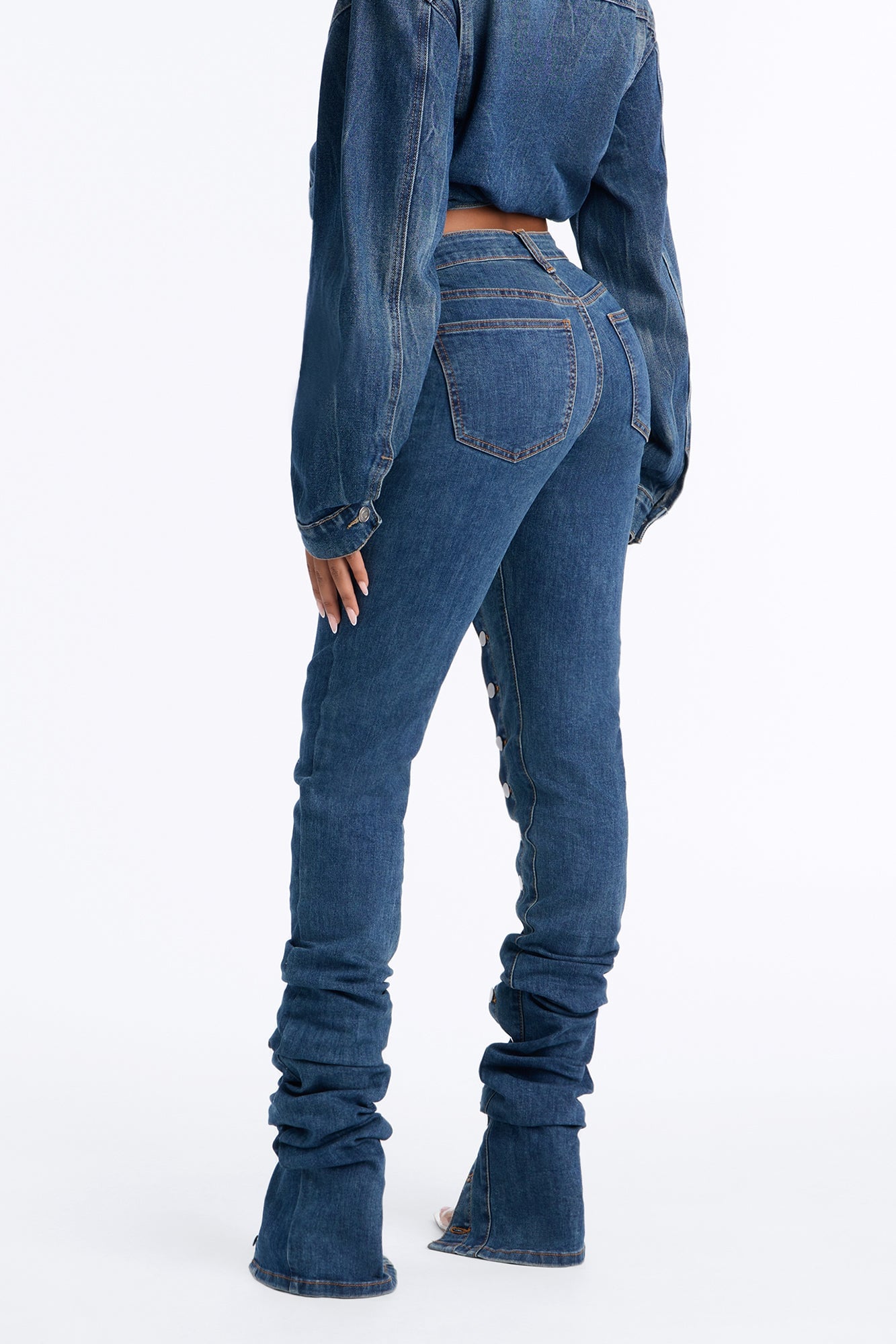 Lexington Low Rise Stacked Slim Straight Tall Jeans - Dark Wash image 4