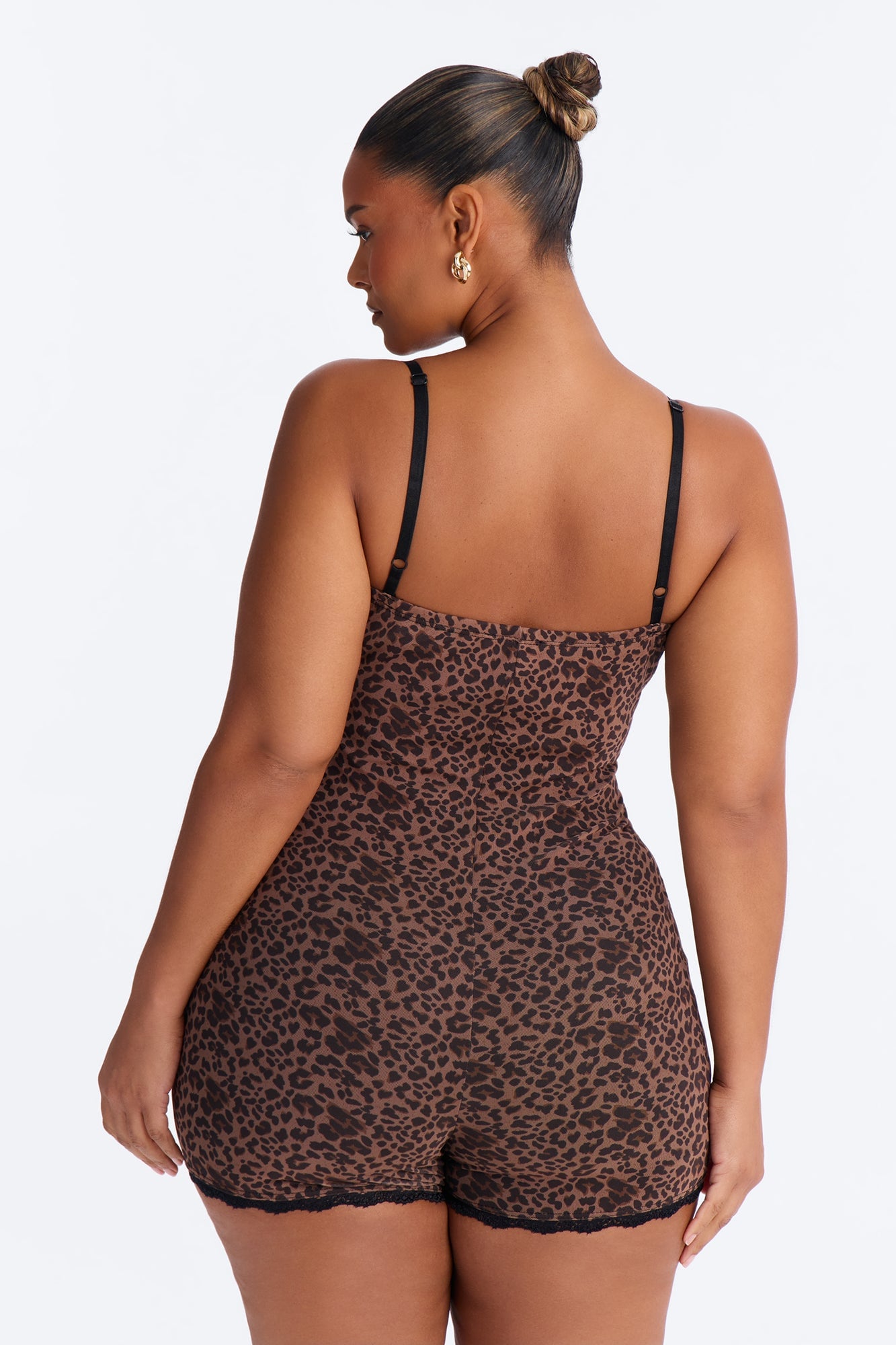 Night On Fire Mesh Romper - Leopard image 4
