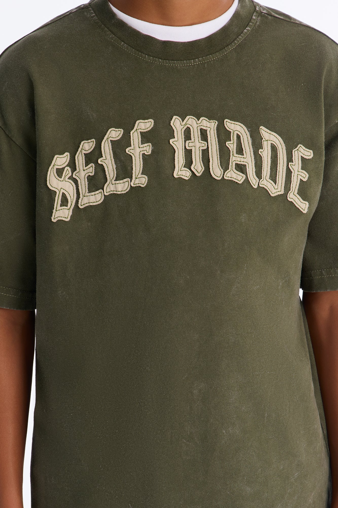 Mini Self Made Oversized Short Sleeve Tee - Olive image 4