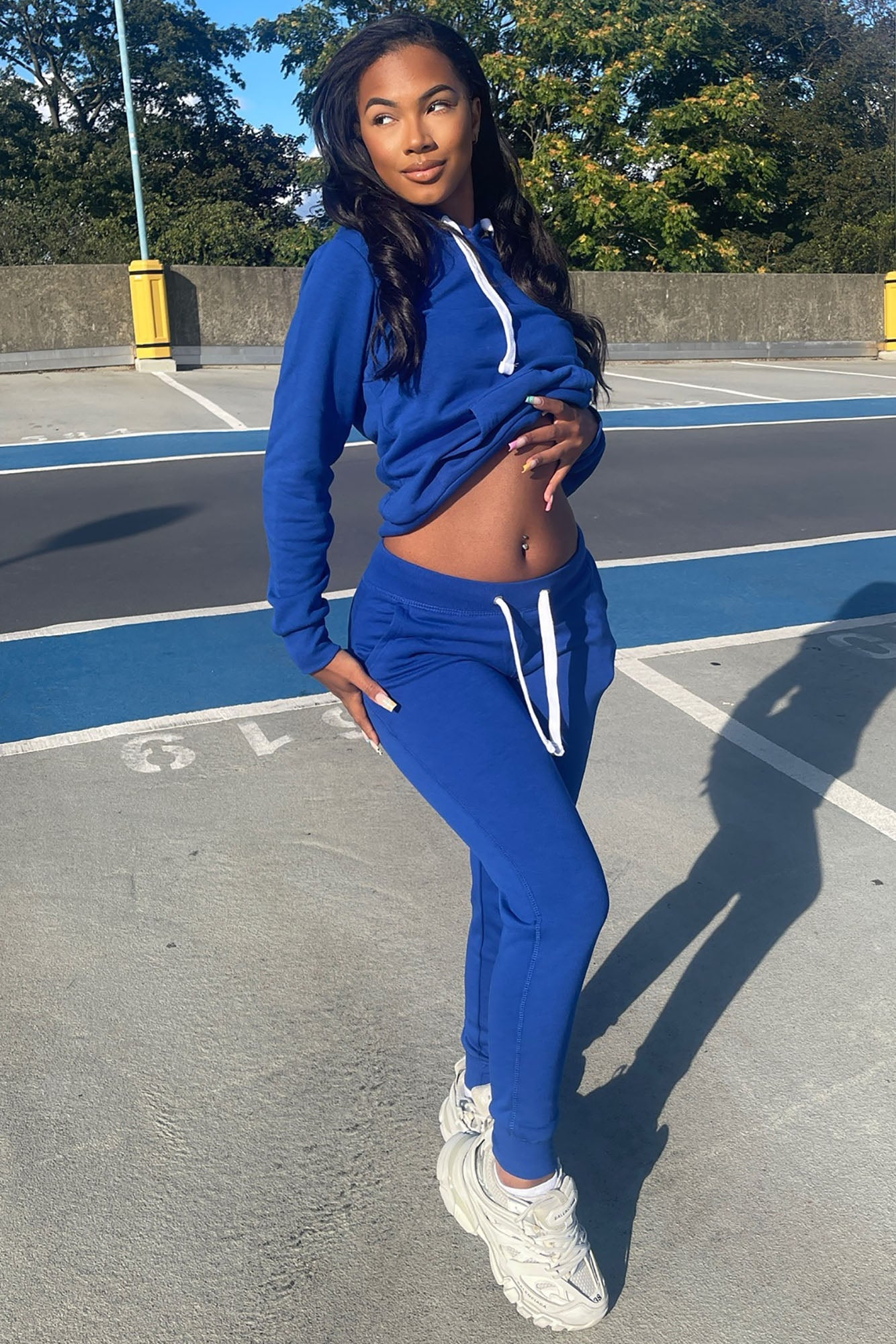 Relaxed Vibe Solid Hoodie - Blue image 5