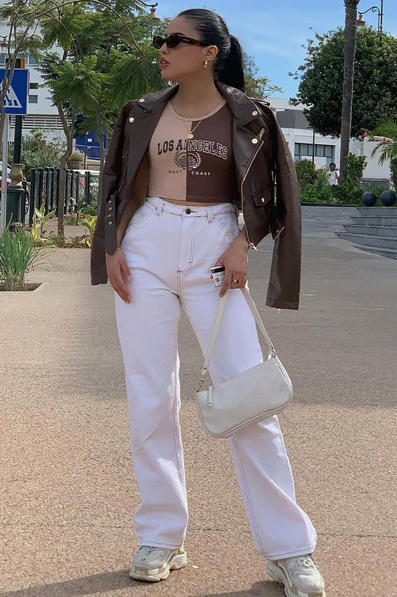 Remind Me Later Faux Leather Jacket - Mocha/Gold image 8