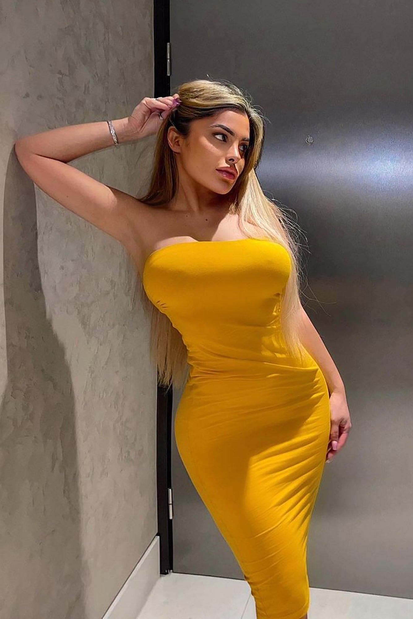 Rhianna Tube Dress - Mustard image 5