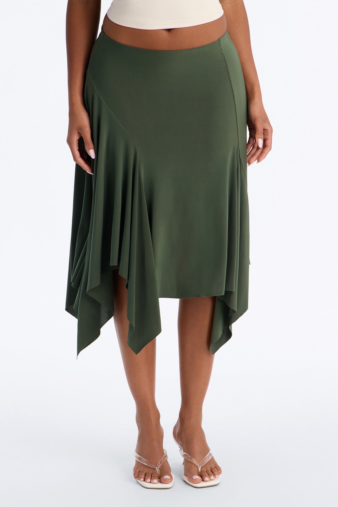 Mae Asymmetrical Midi Skirt - Green image 5