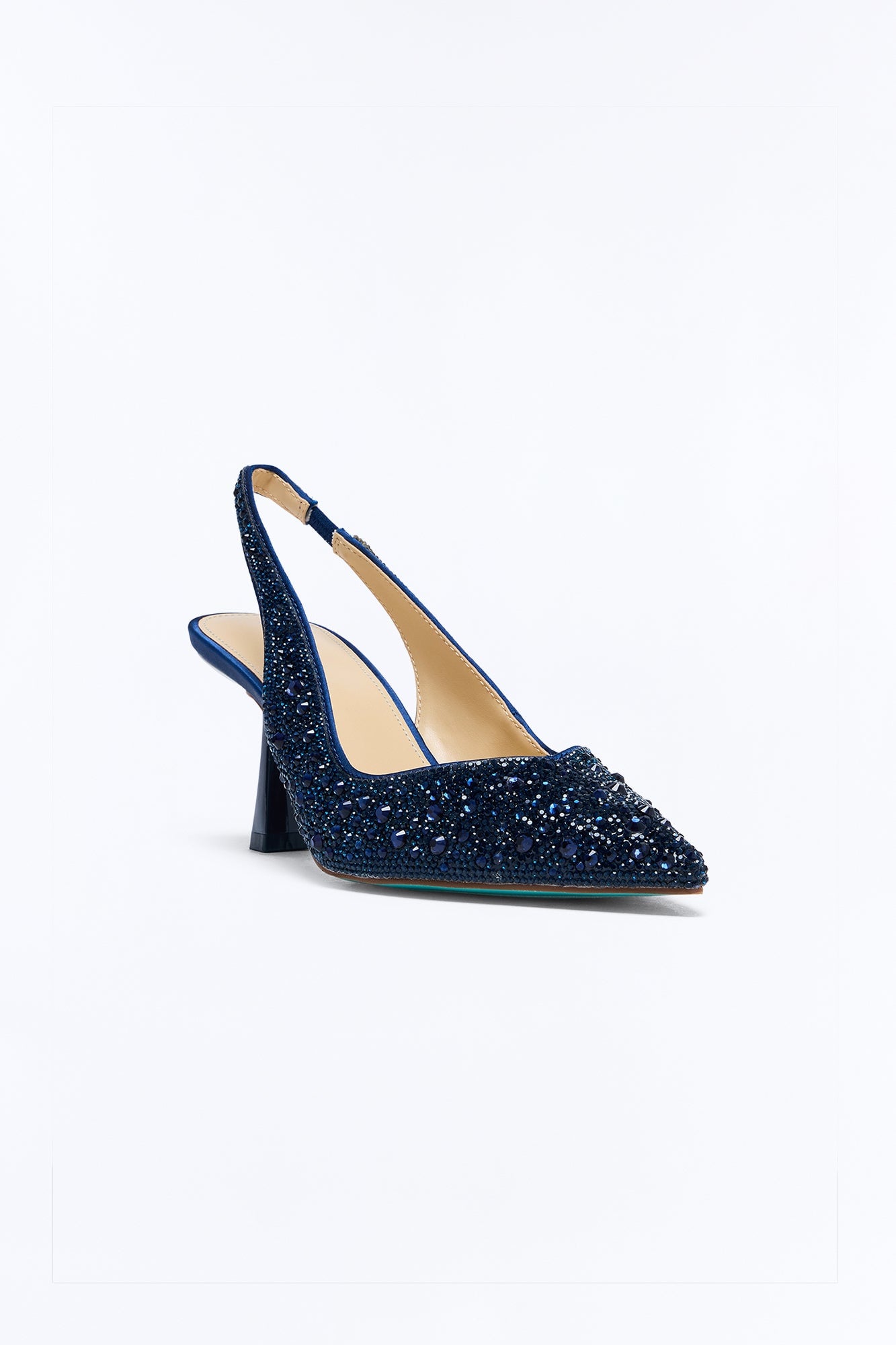 Betsey Johnson Clark Rhinestone Sling Back Pumps - Navy image 4