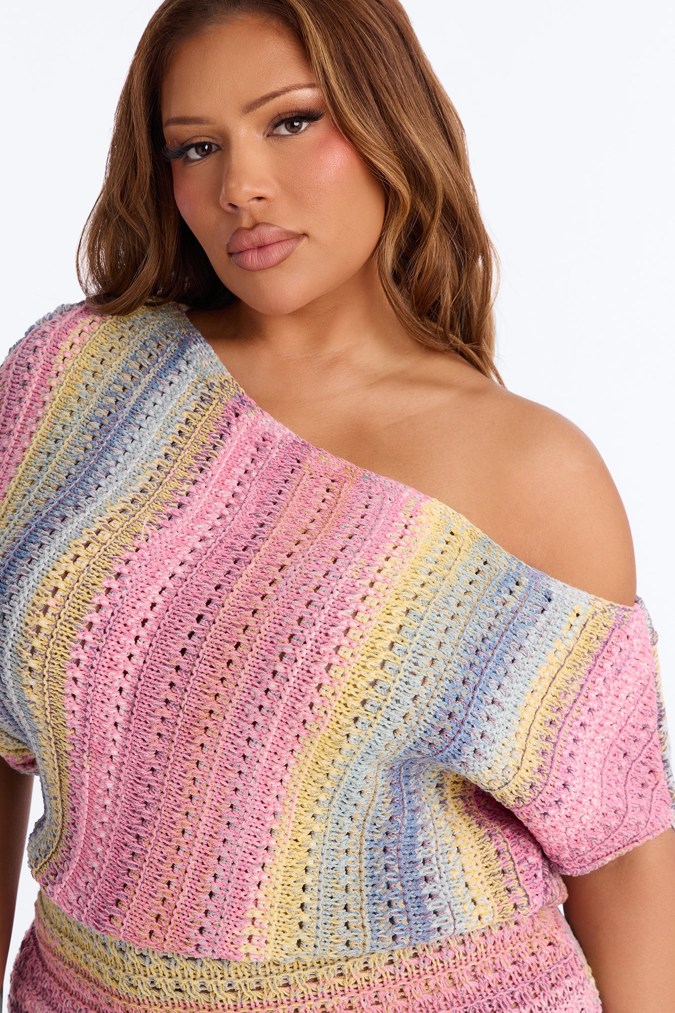Jayla One Shoulder Sweater Mini Dress - MultiColor image 3