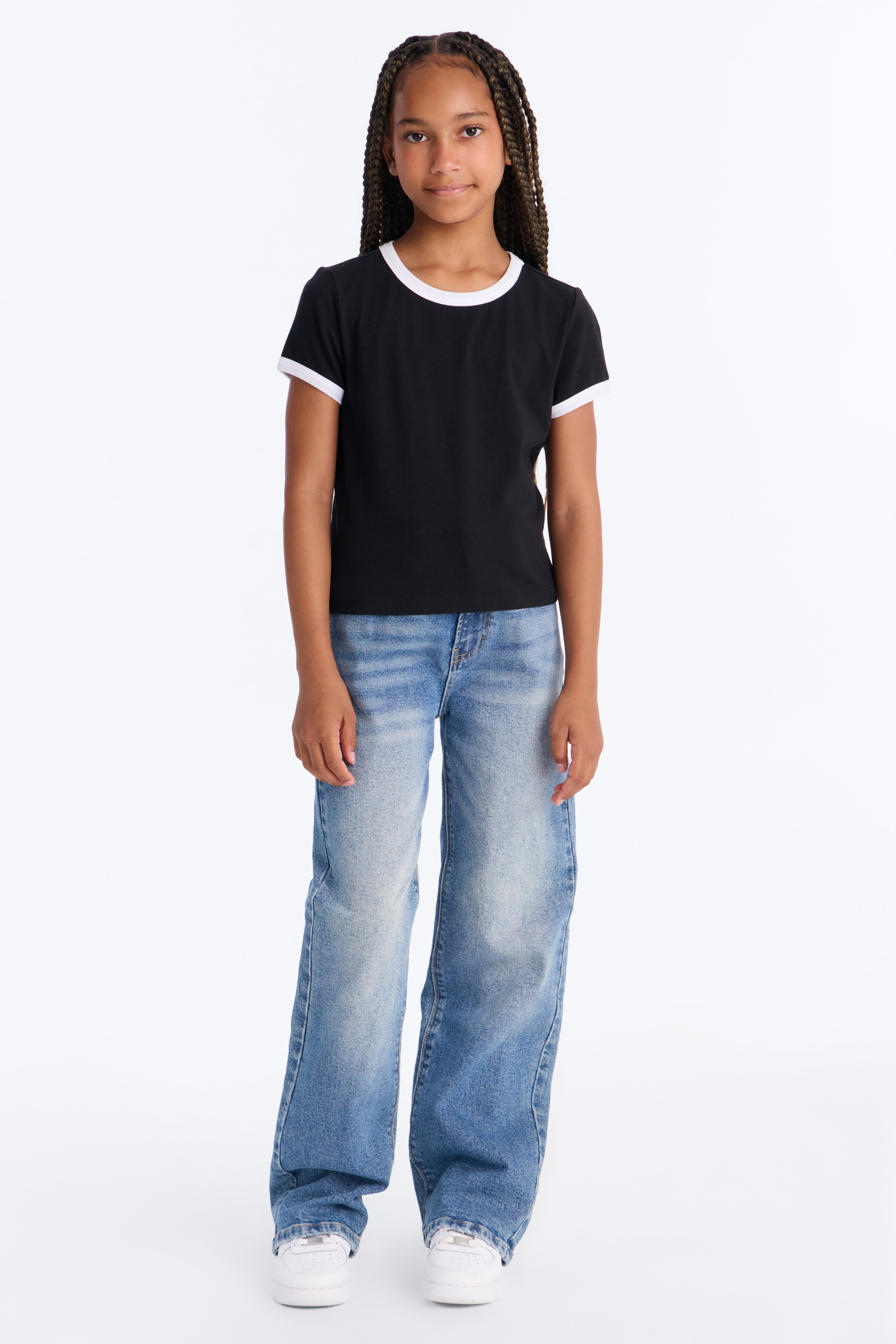 Mini Awesome Day Short Sleeve Ringer Tee - Black image 2