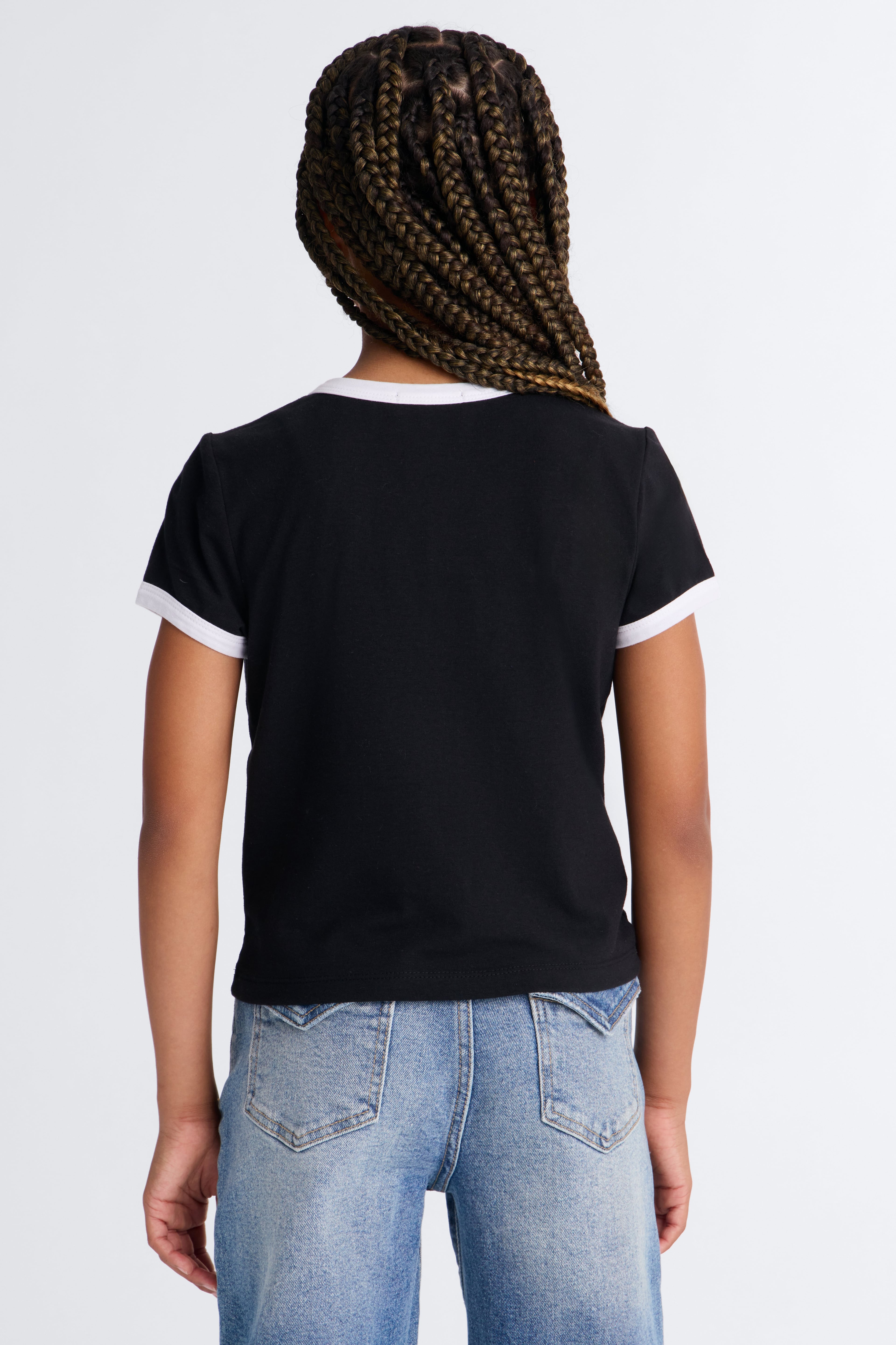 Mini Awesome Day Short Sleeve Ringer Tee - Black image 3